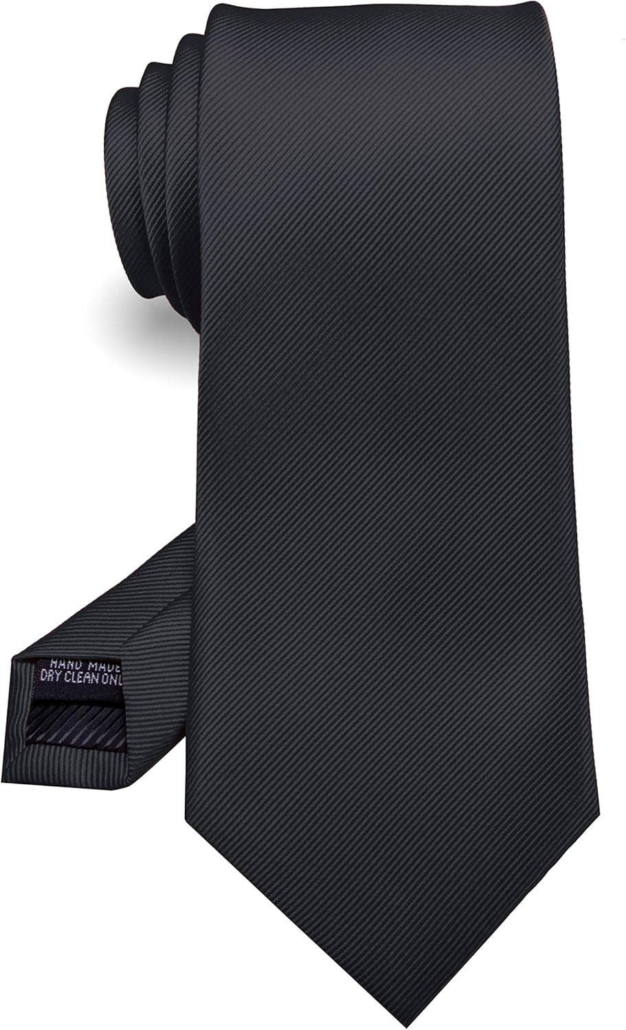 RBOCOTT Solid Color Tie Formal Necktie for Men Black