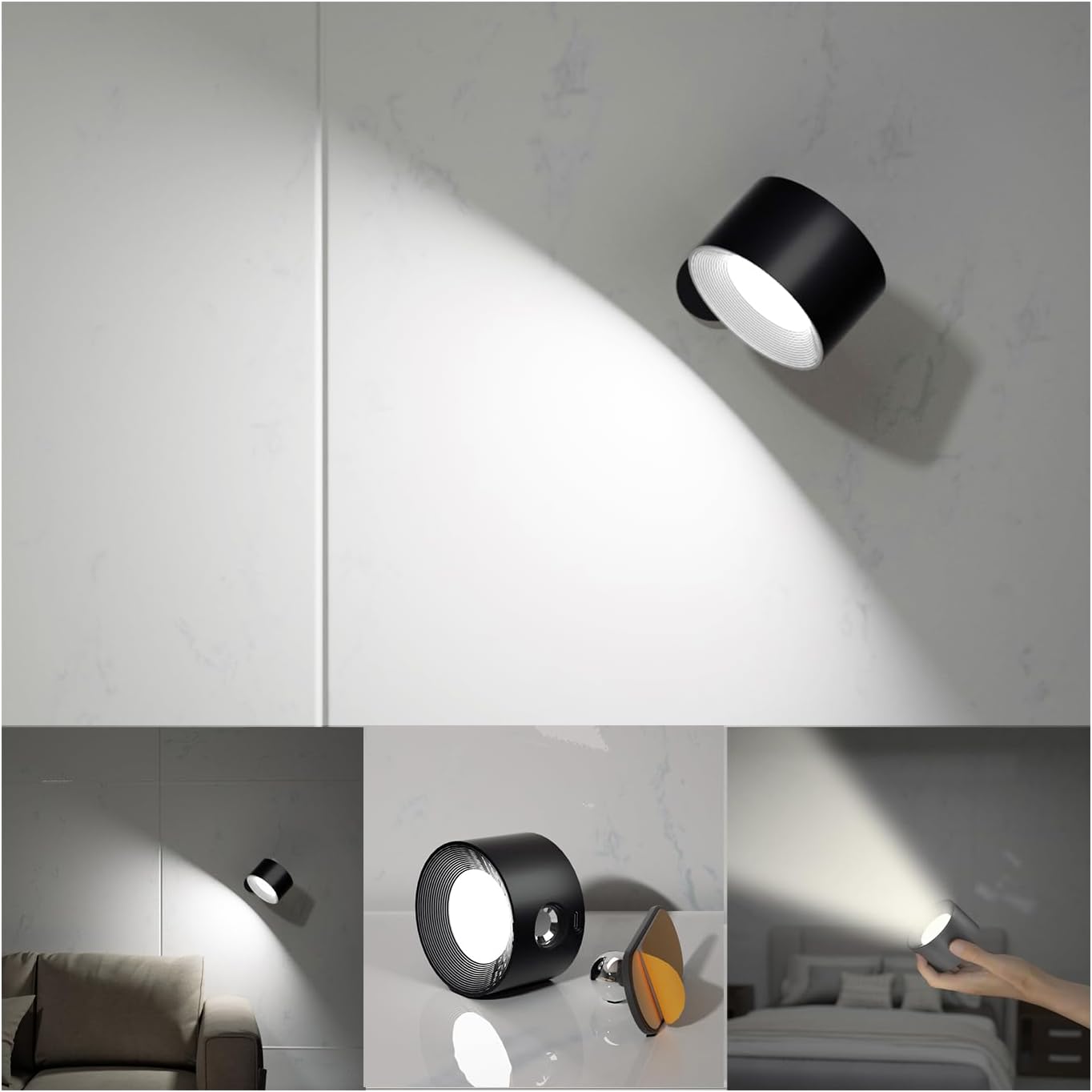 Koopala LED Reading Lights, Wall Mounted Sconces with 3 Color Temperatures & 3 B...