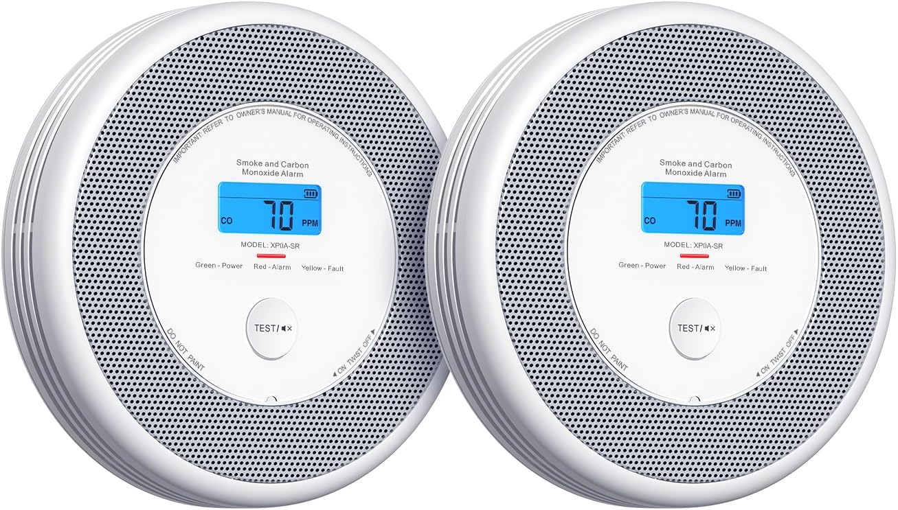 X-Sense Combination Smoke and Carbon Monoxide Alarm with English Voice Alerts, S...