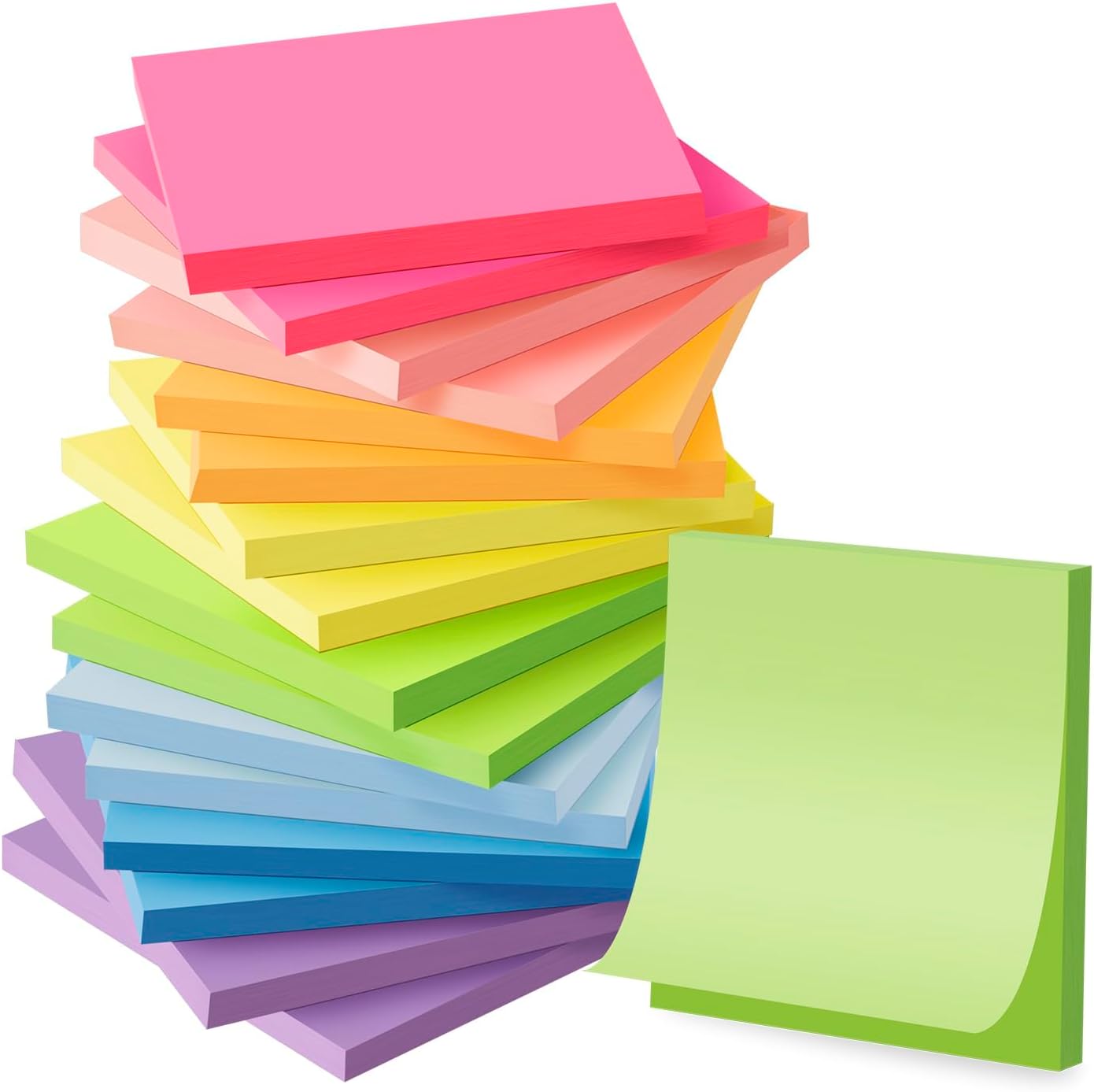 (16 Pack) Sticky Notes 3x3, Self-Stick Pads Bright Colors Sticky Note, Recyclabl...
