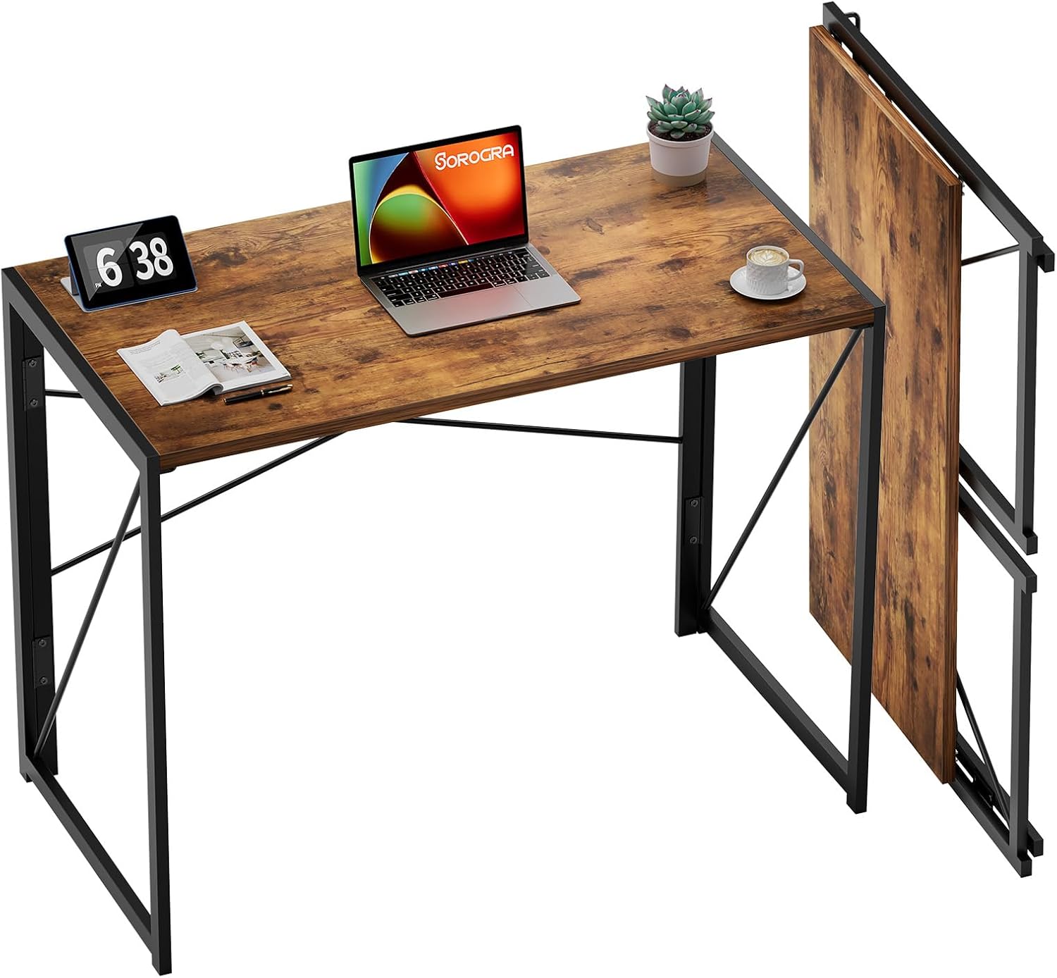Coavas Small Folding Desk 31.5 inch Foldable Computer Desks, Spaces Saving Writi...
