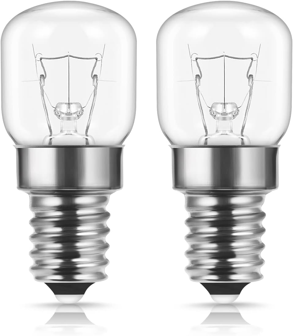 Techgomade Oven Bulbs 2 Pack, Oven Bulbs 25W 300C, E14 Socket, 2700K Warm White,...
