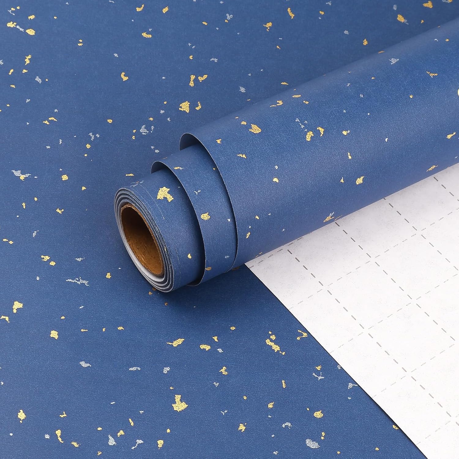 HBell Navy Blue Wrapping Paper Roll,43cm X 10m Blue Matte Gift Wrap Paper,Recycl...