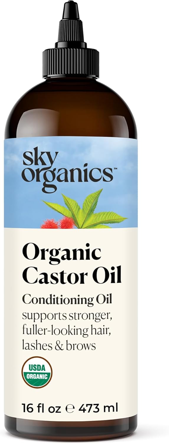 Sky Organics - Organic Castor Oil - Volumizing Hair Oil - Pure Castor Oil for Fa...