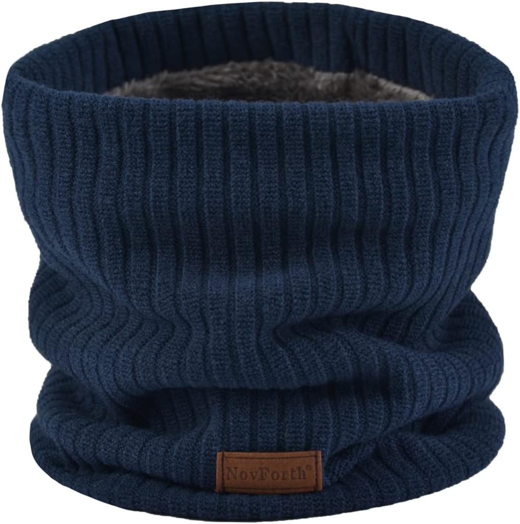 NovForth Winter Neck Warmer Fleece Lined Infinity Scarf Double-Layer Fleece Thic...