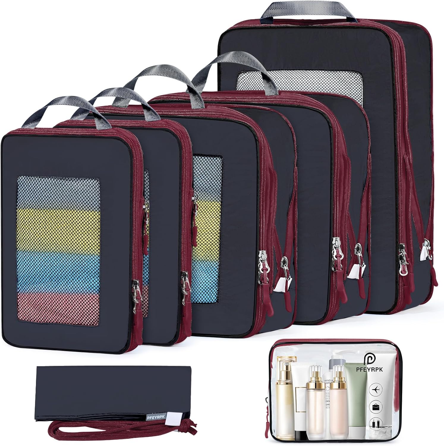 7 Set Compression Packing Cubes Packing Organizer for Travel,Travel Accessories...