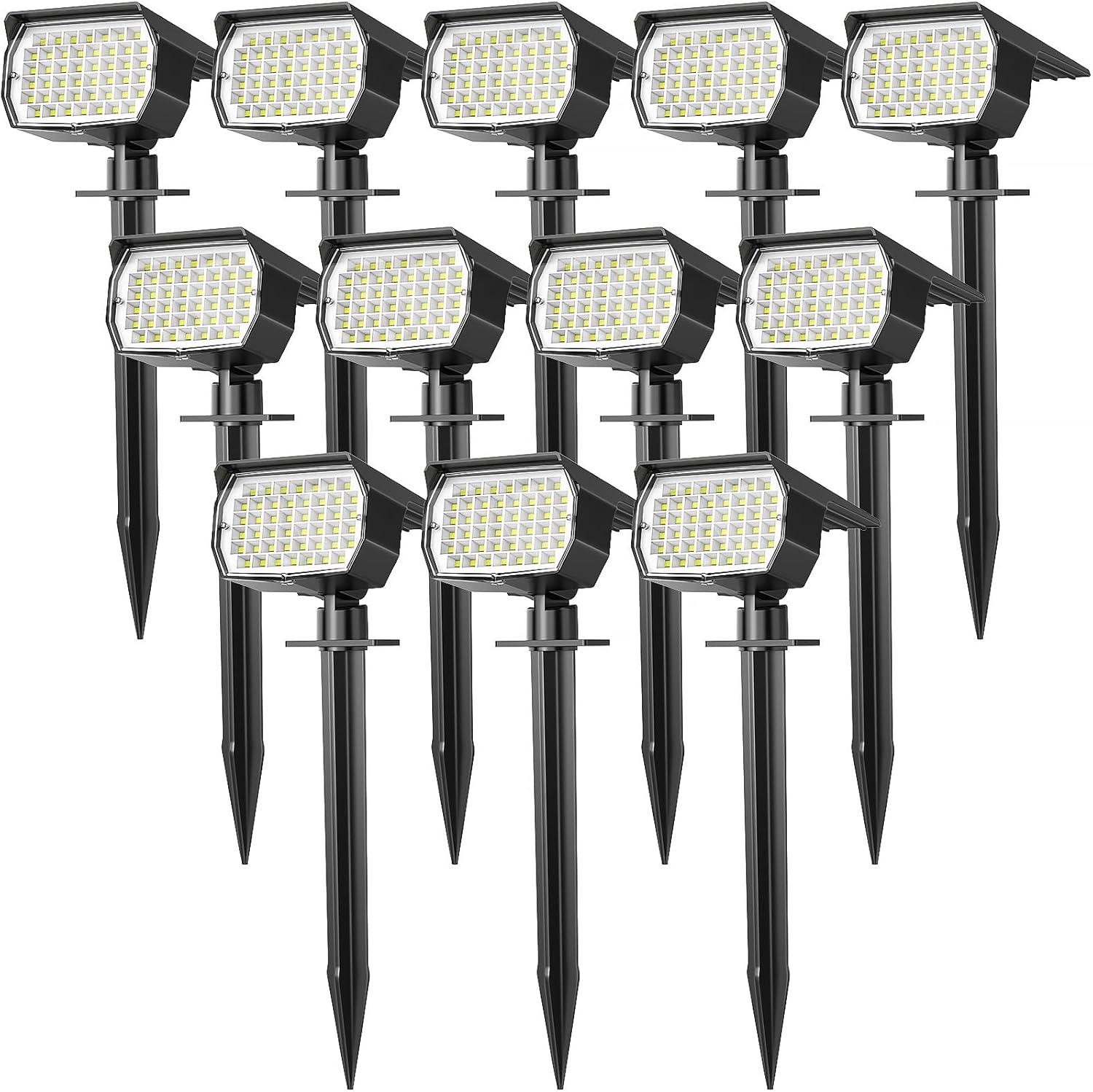 Solar Spot Lights Outdoor Waterproof IP65, 12 Pack Landscape Spotlights with 46...