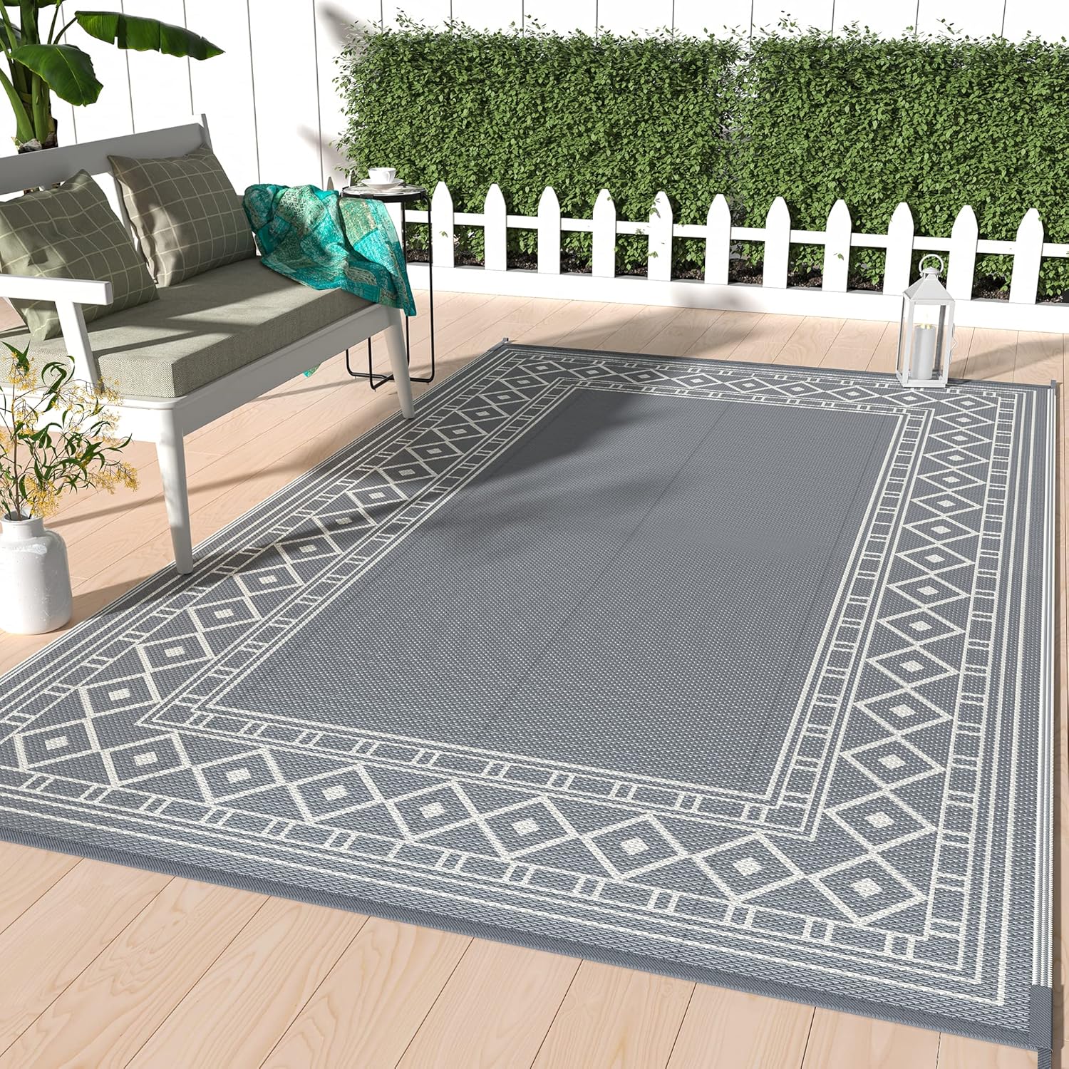 GENIMO Outdoor Rug 8' x 10' Waterproof for Patios Clearance, Reversible Outdoor...