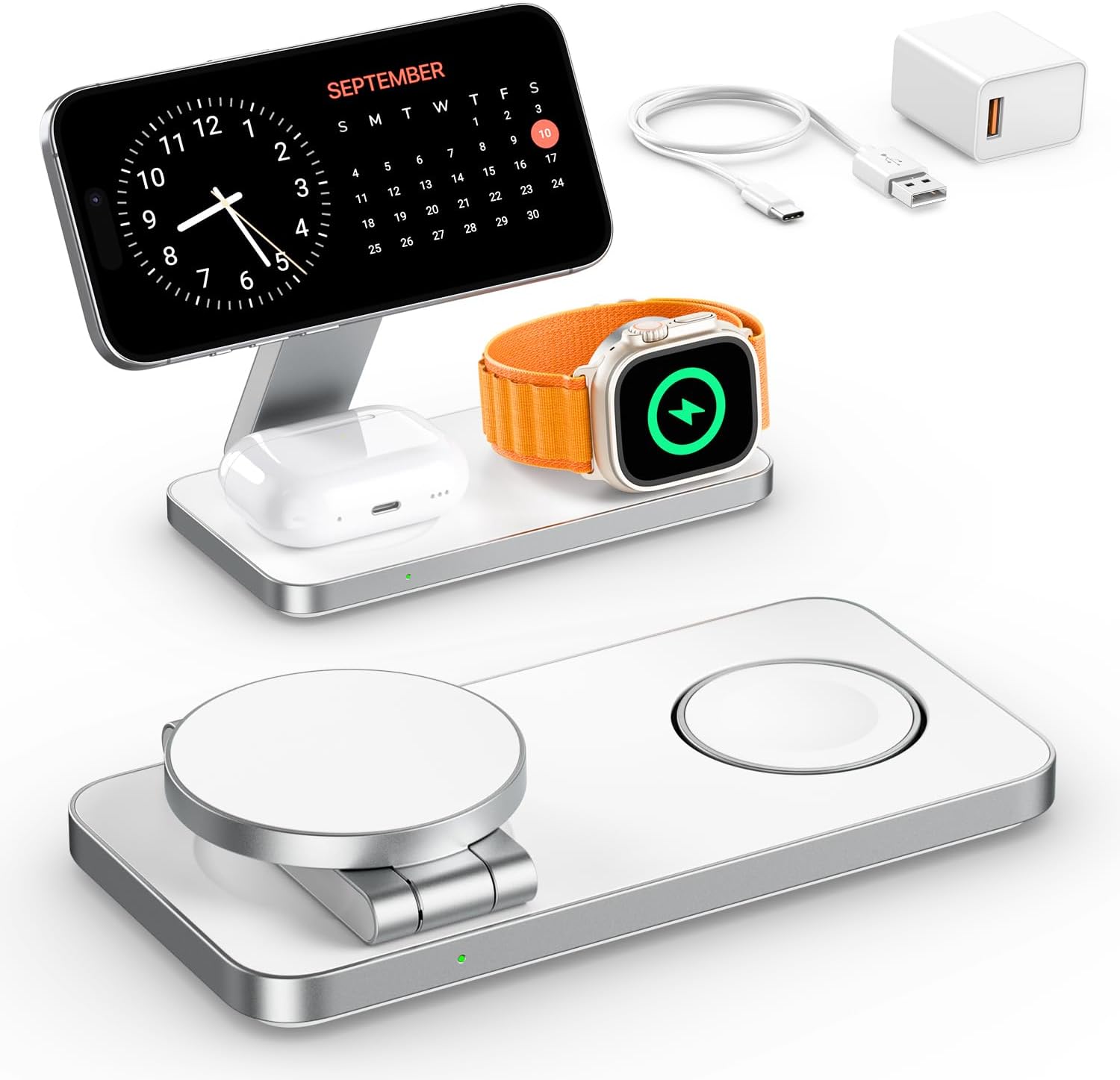 EXW for MagSafe Charger,3 in 1 Fast Charging Station,Foldable Wireless Charger S...