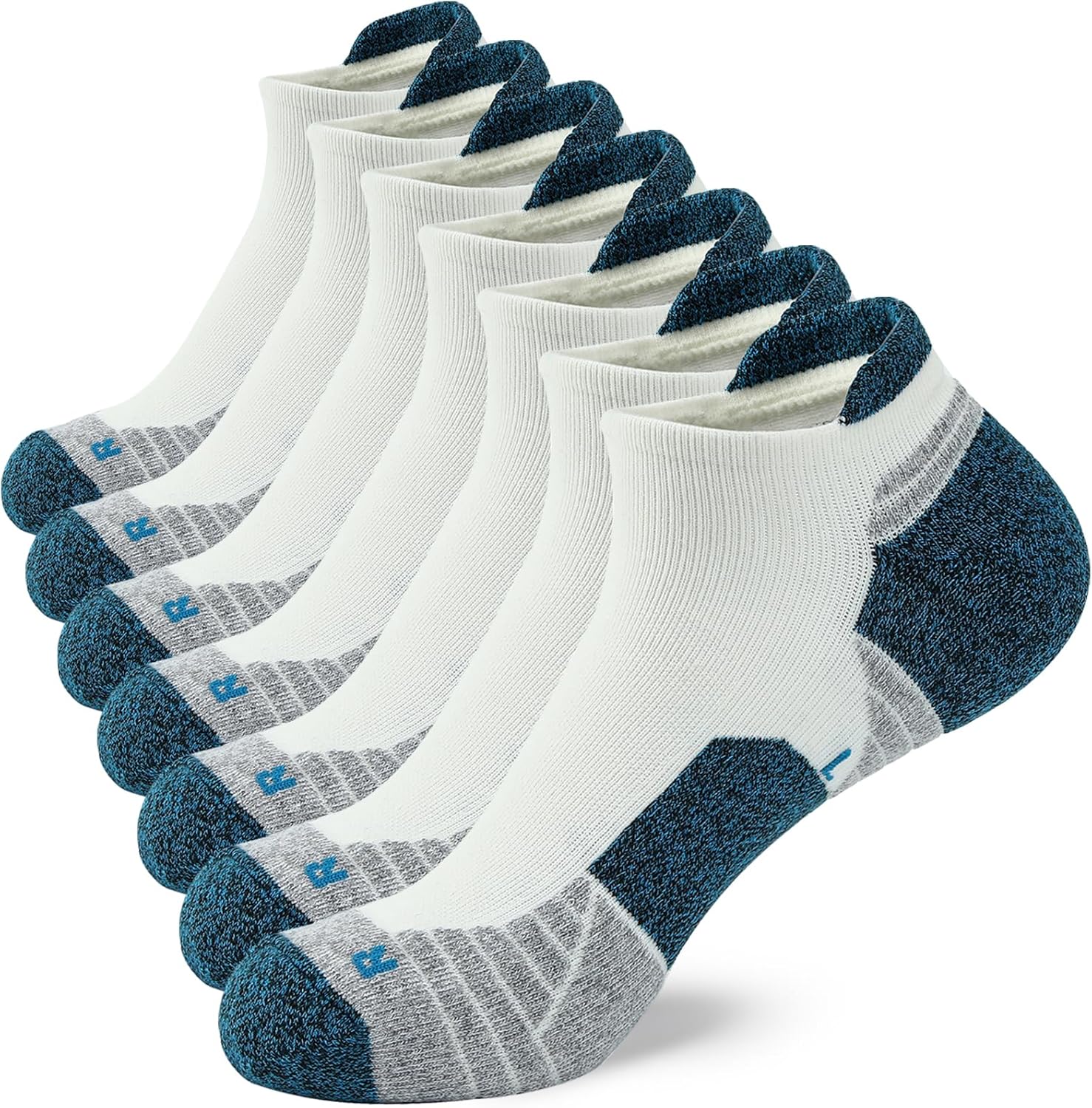 WANDER Men's Athletic Running Socks 7 Pairs Thick Cushion Ankle Socks for Men Sp...