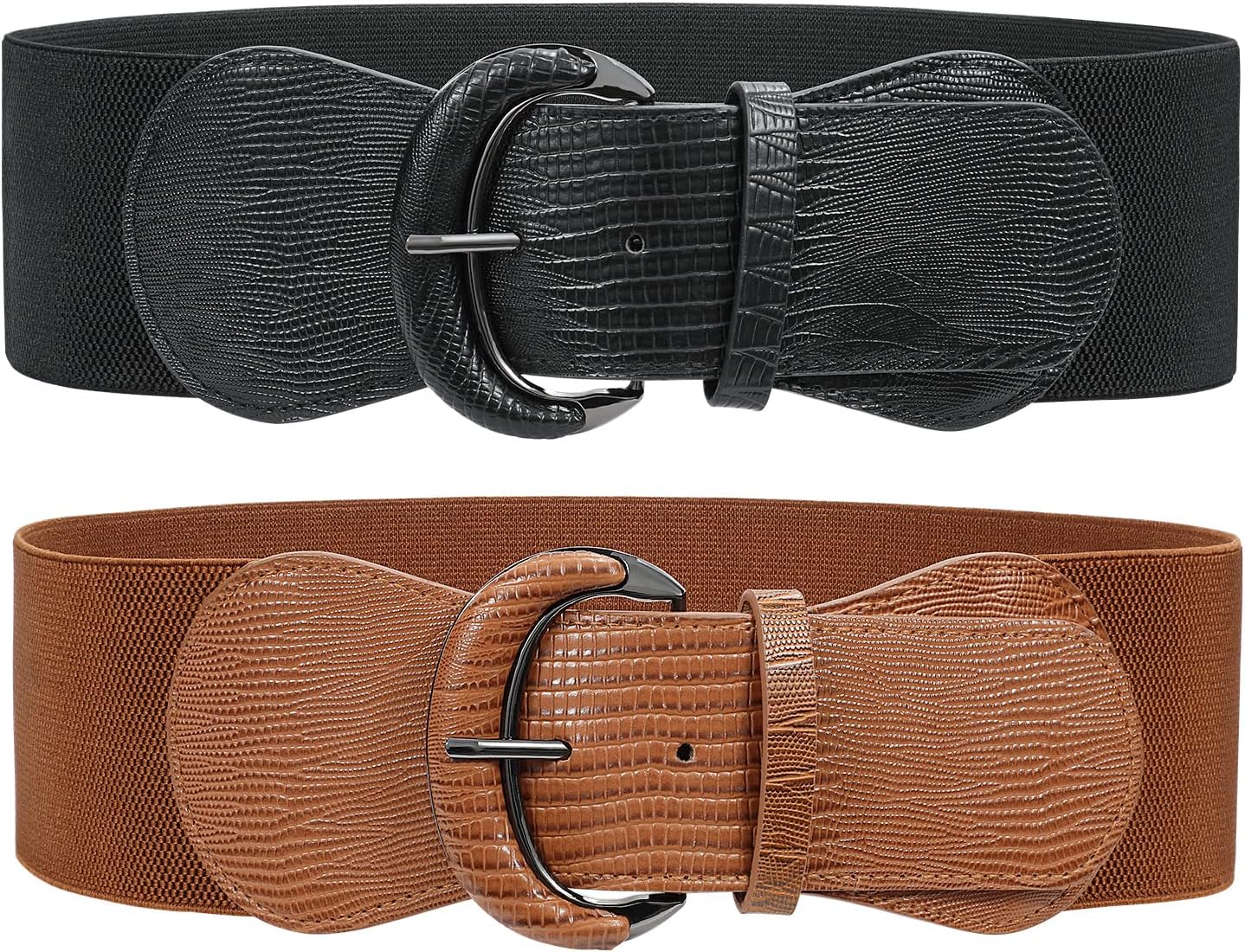 JASGOOD Women Stretchy Wide Waist Belt for Dress Ladies Elastic Belt Hook Buckle...