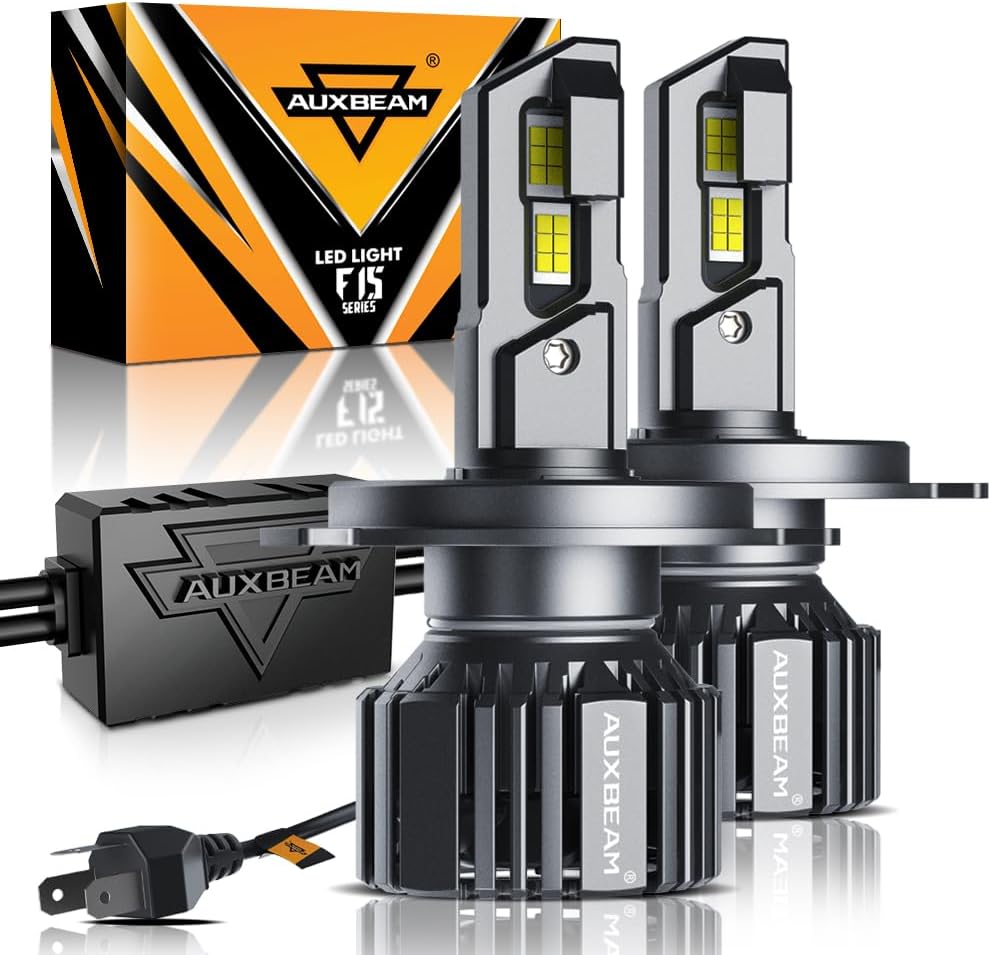 Auxbeam H4 9003 Fog Light, F15 Series H4 Powersports, 20000LM 600% Brighter 6500...