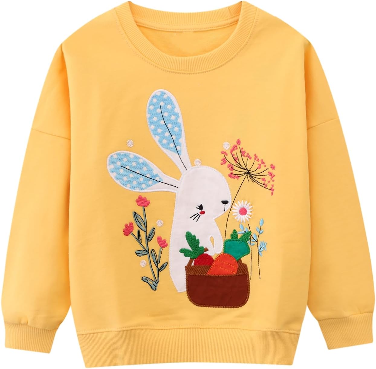 HILEELANG Toddler Girl Sweatshirts Cotton Casual Crew Neck Long Sleeve Tops Pull...