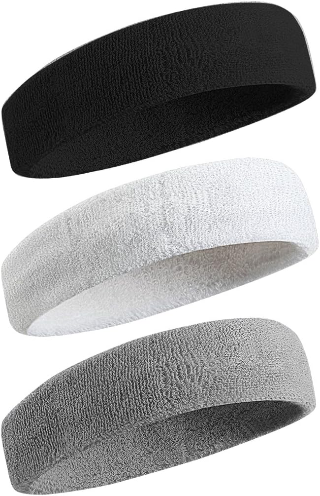 BEACE Sweatbands Sports Headband for Men & Women - Moisture Wicking Athletic Cot...