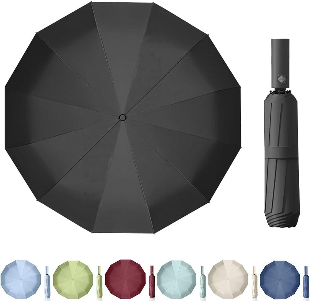 Maibar Umbrella Windproof Strong 24 Ribs Waterproof Umbrella, Folding Travel Umb...
