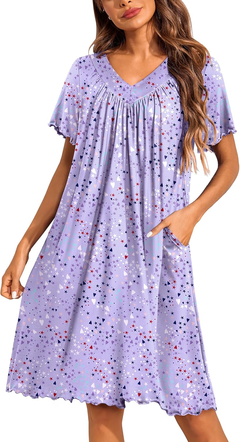 Ekouaer Women's House Dress with Pockets Moo Moo N...