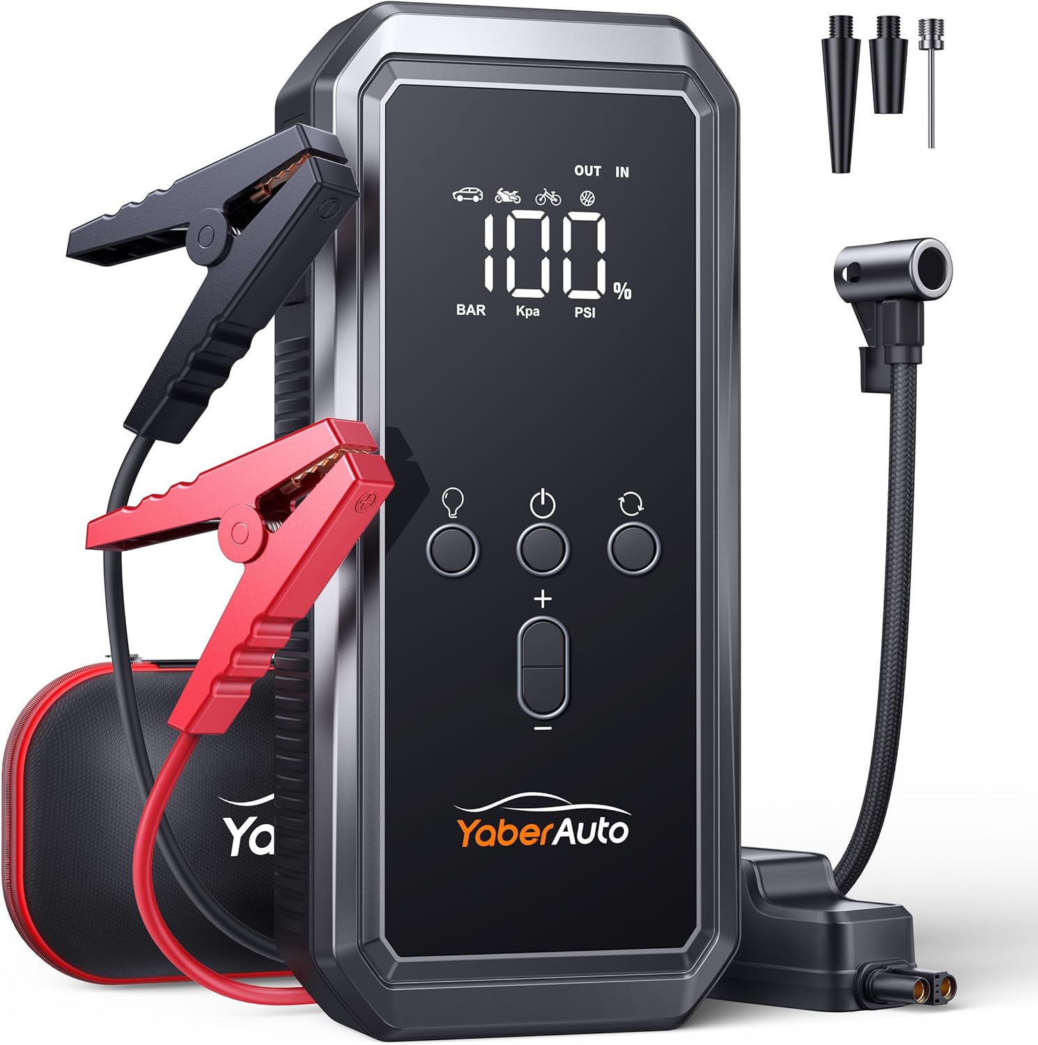 Jump Starter Power Pack with Air Compressor, YaberAuto 150PSI 3500A Car Battery...
