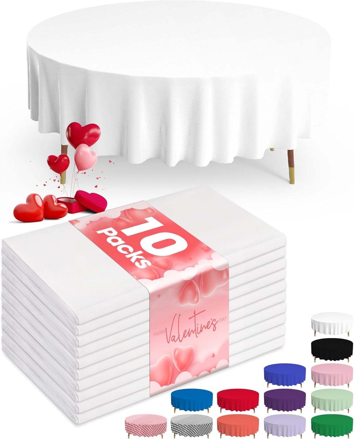 Pureegg Plastic Table Cloth Disposable - 10 Pack, Disposable Table Cloths for Pa...