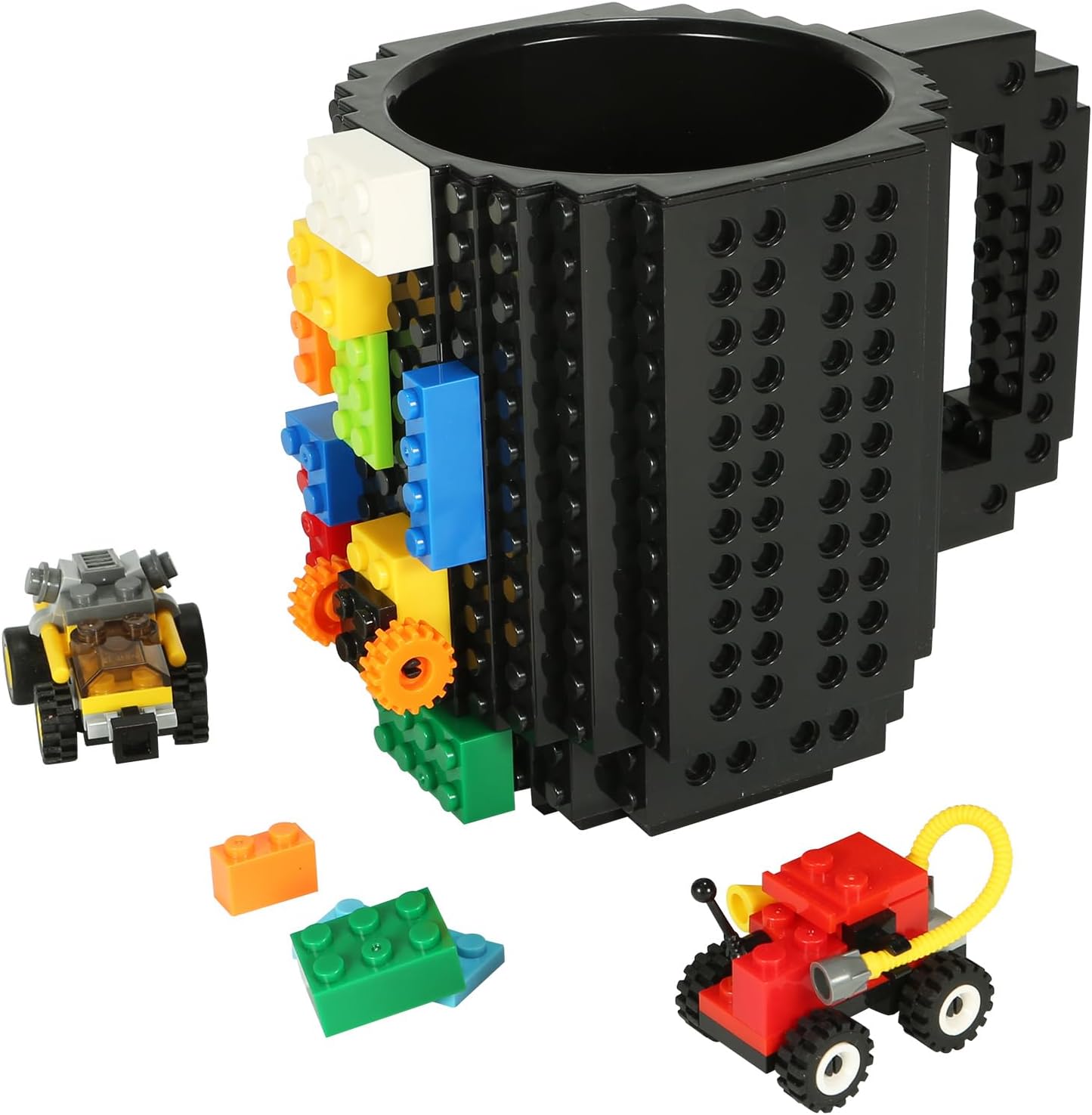 Lumsburry Build-on Brick Coffee Mug, Funny DIY Novelty Cup with Building Blocks...
