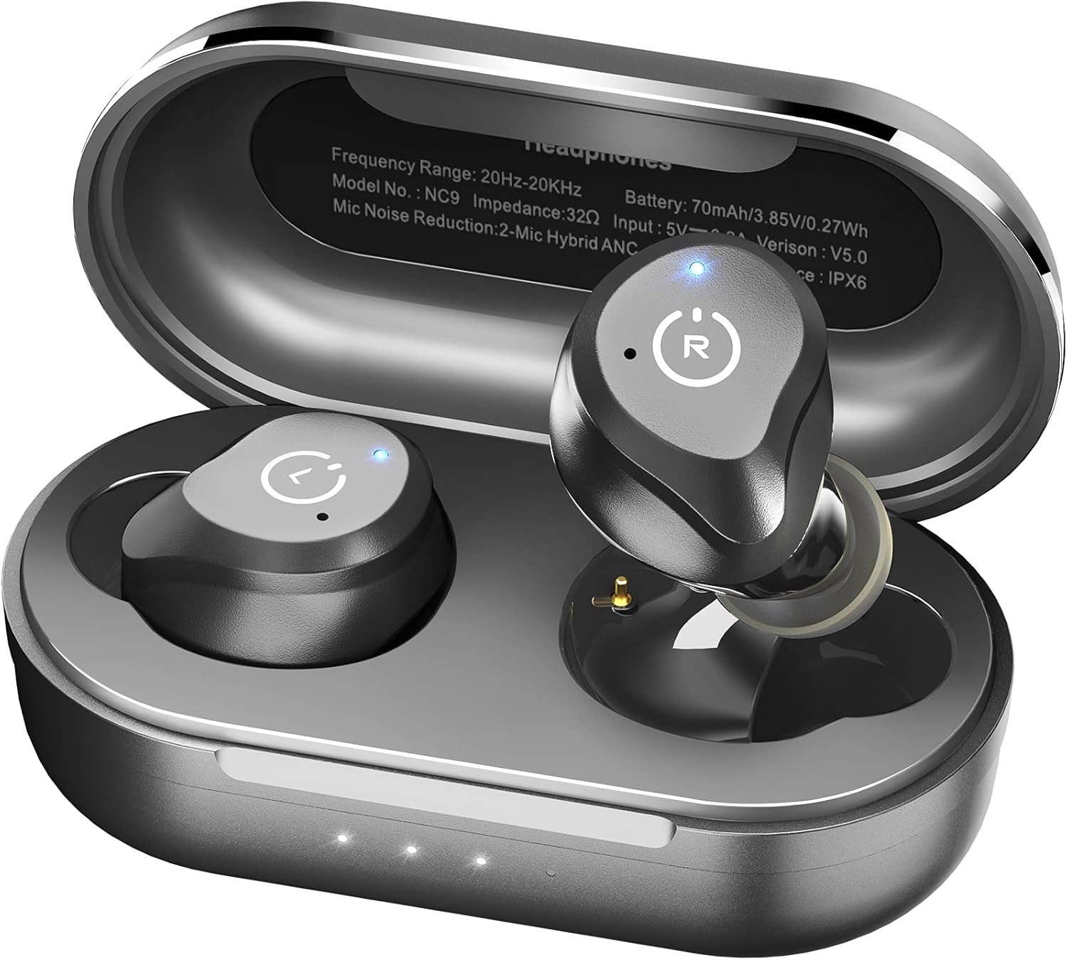 TOZO NC9 Hybrid Active Noise Cancelling Wireless Earbuds, in Ear Headphones IPX6...