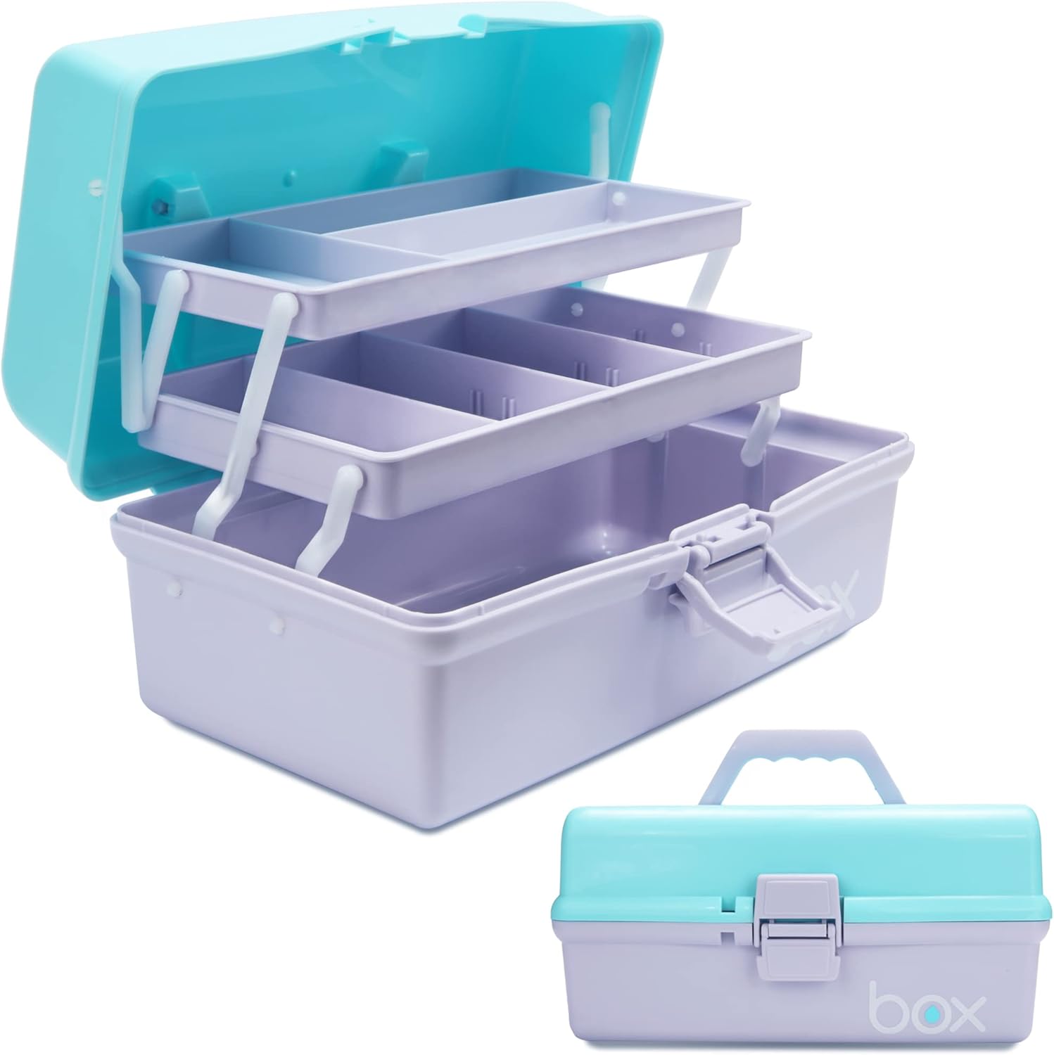 Creahaus 12in 3 Layer Multipurpose Storage Box/Craft Storage Boxes With Compartm...