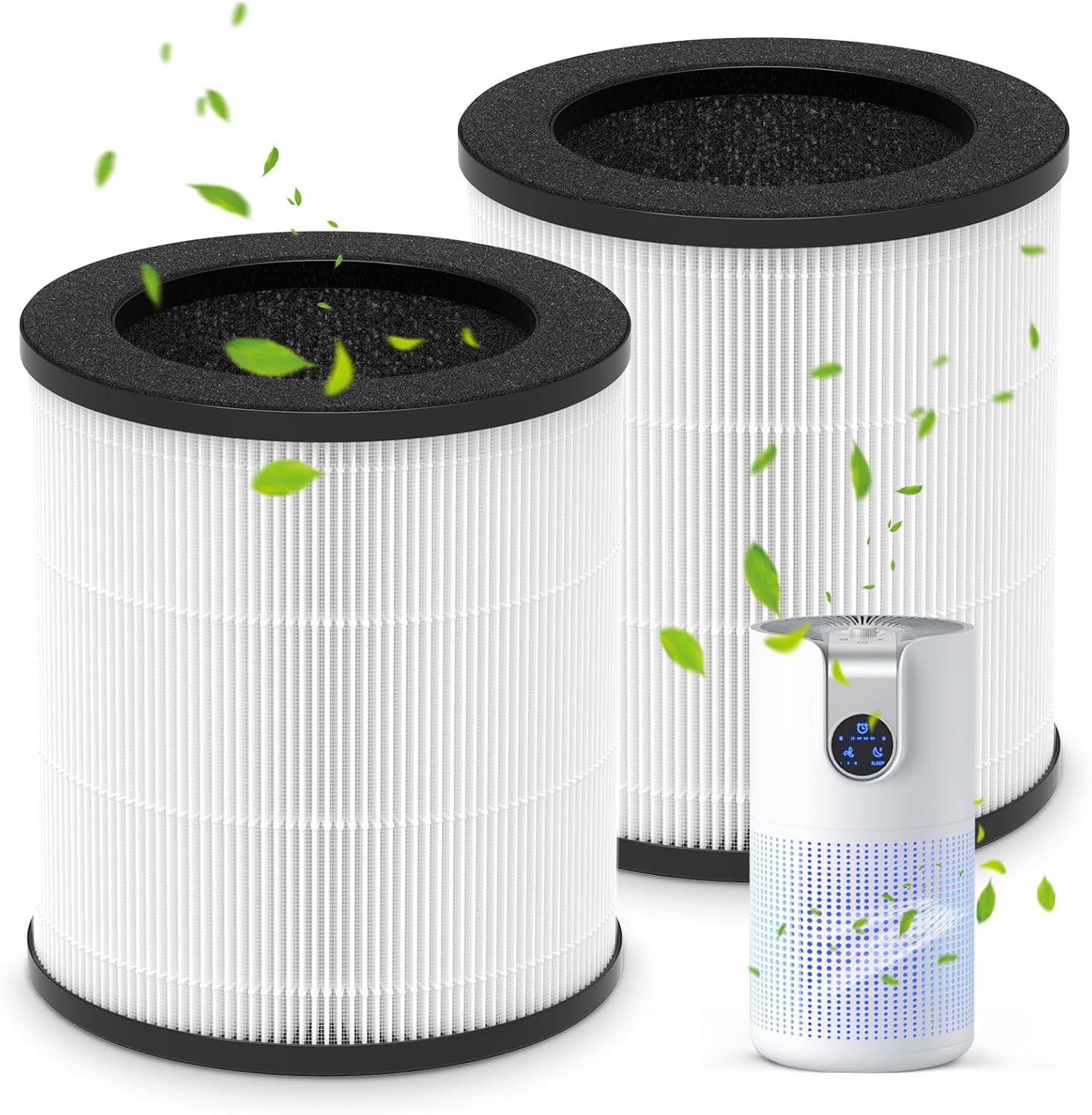 2 Pack M03 Replacement Filter Only Compatible with MOOKA M03 Air Purifier, H13 T...