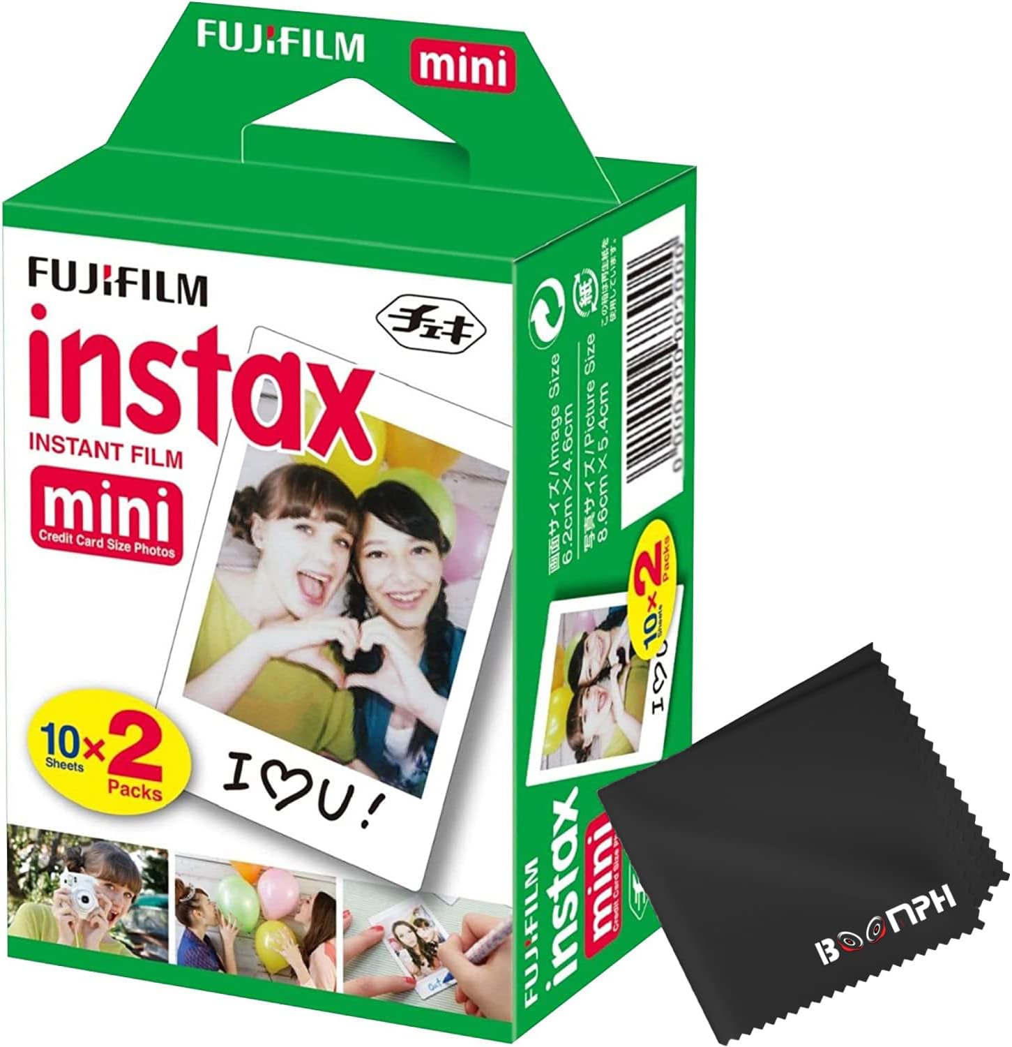 Fujifilm Instax Mini Instant Camera Film: 20 Shoots Total, (10 Sheets x 2) - Cap...
