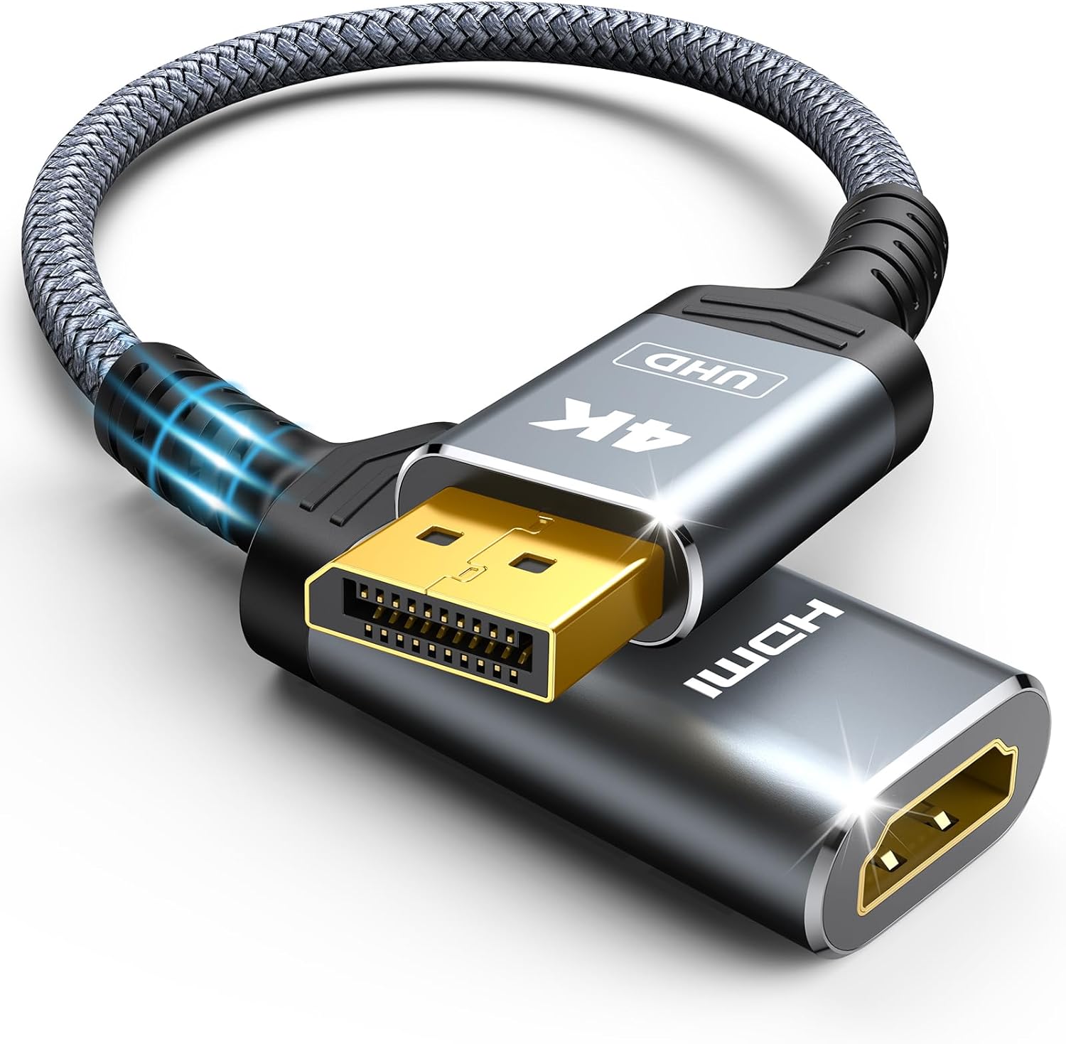 Highwings 4K Display Port to HDMI Adapter, Uni-Directional DP 1.2 Computer to HD...