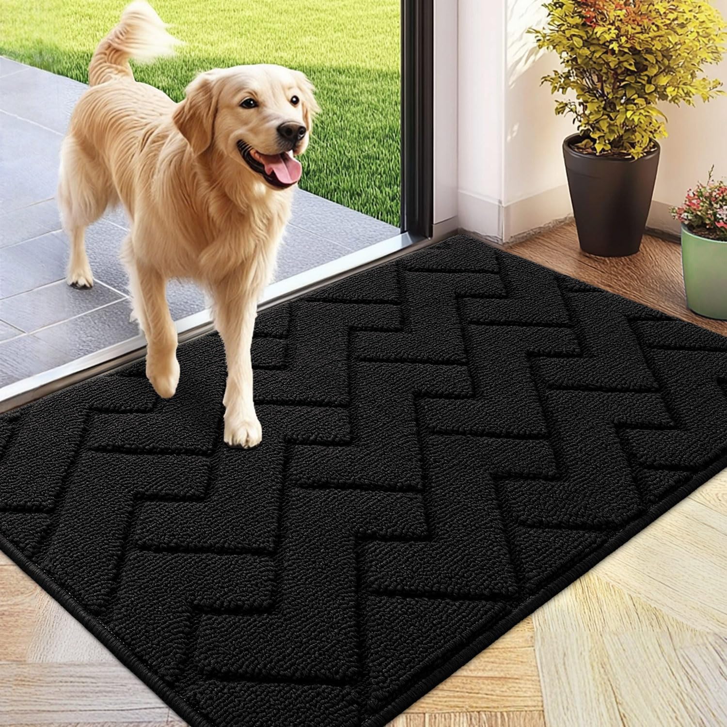 hicorfe Indoor Doormat,Front Back Door Mat Rubber Backing Non Slip Door Mats 24"...