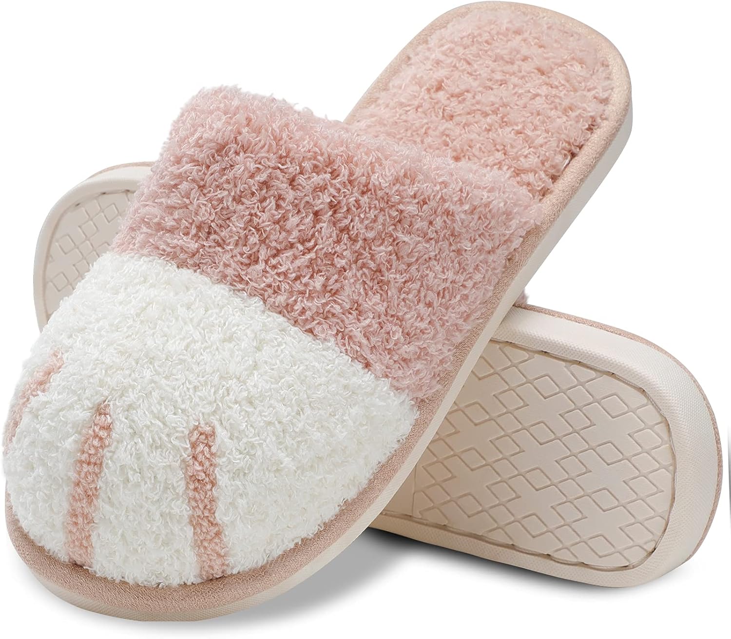 MAXTOP Women's Cat Paw Cozy Slippers Warm Gifts for Women Men with Memory Foam T...