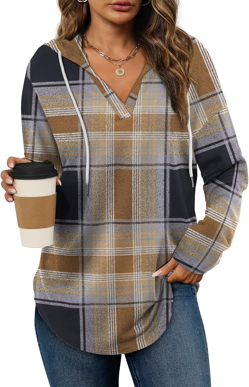 Bofell Womens Fashion Tops Hoodies for Women Pullover Oversized Sweatshirts Long...