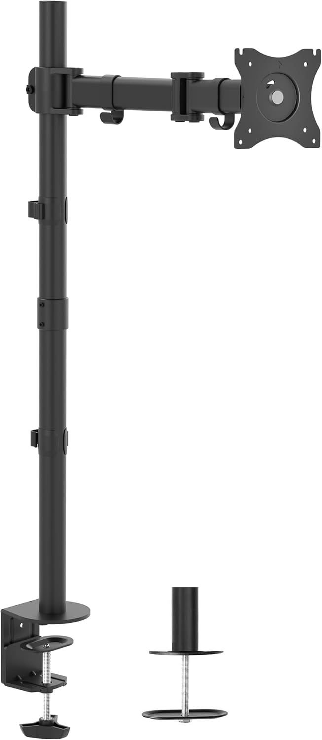 VIVO Single Monitor Desk Mount, Extra Tall Fully Adjustable Stand for 1 LCD Scre...