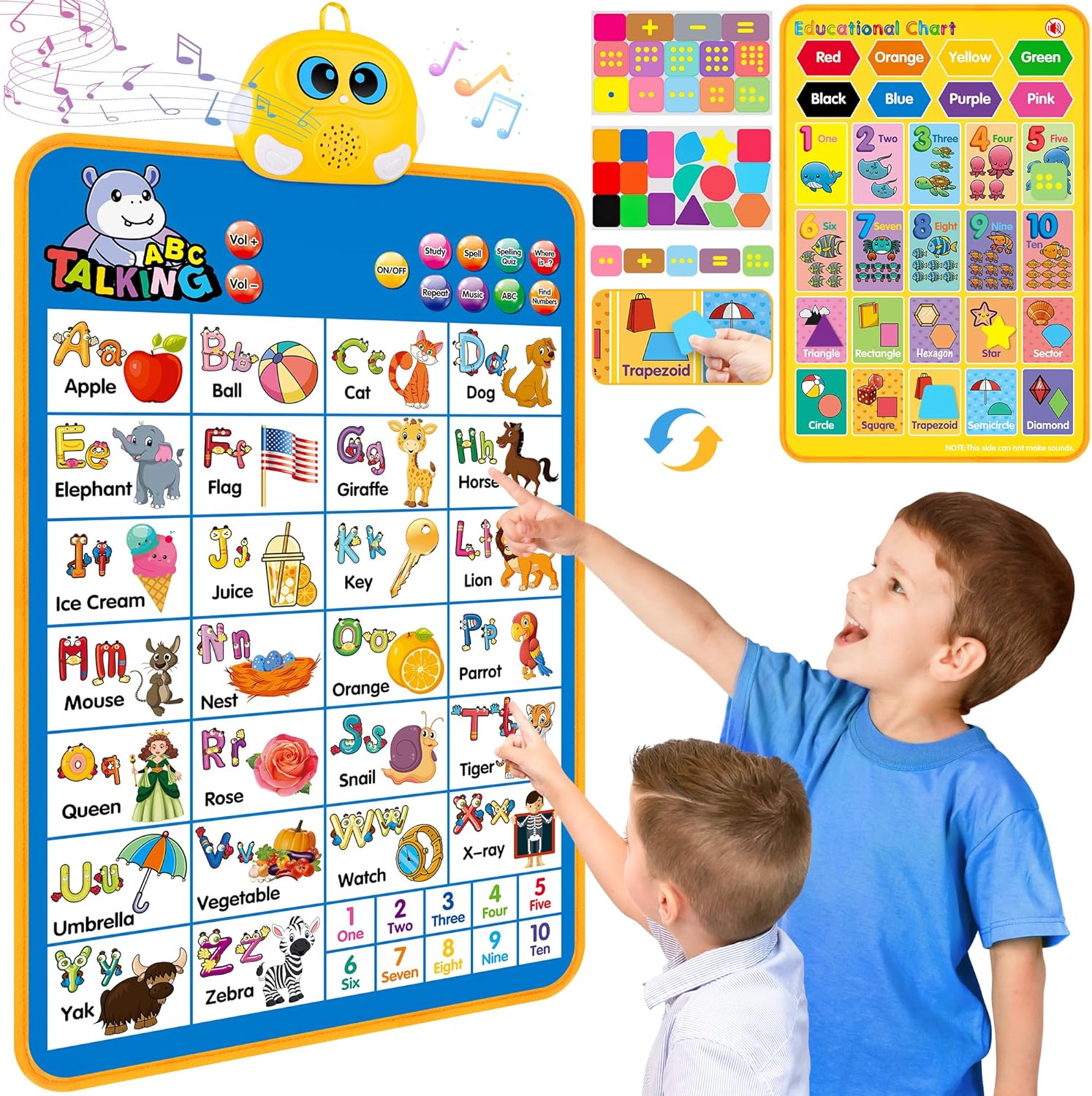 Electronic Alphabet Wall Chart, Talking ABC, 123s, Music Poster, Kids Learning T...