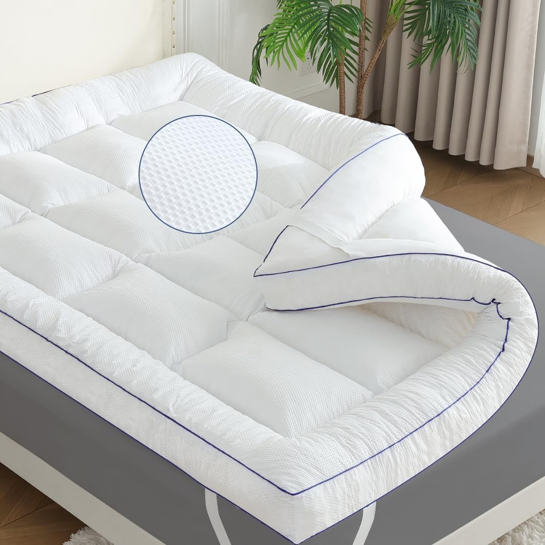 WhatsBedding 3D Bubble Memory Foam Mattress Topper Queen Size, 3 Inch Bed Topper...