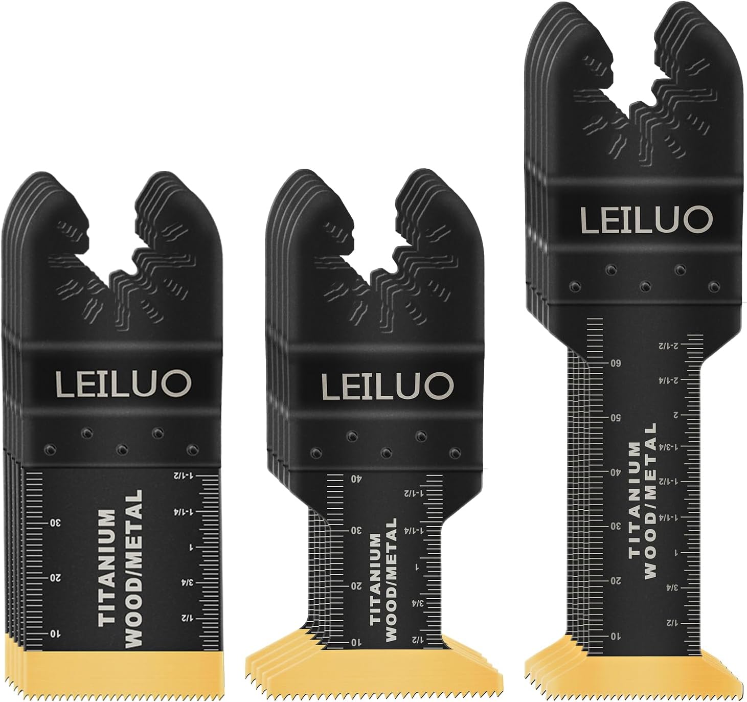 Titanium Multitool Blades Kits LEILUO 15 Pieces Oscillating Tool Blades for Nail...