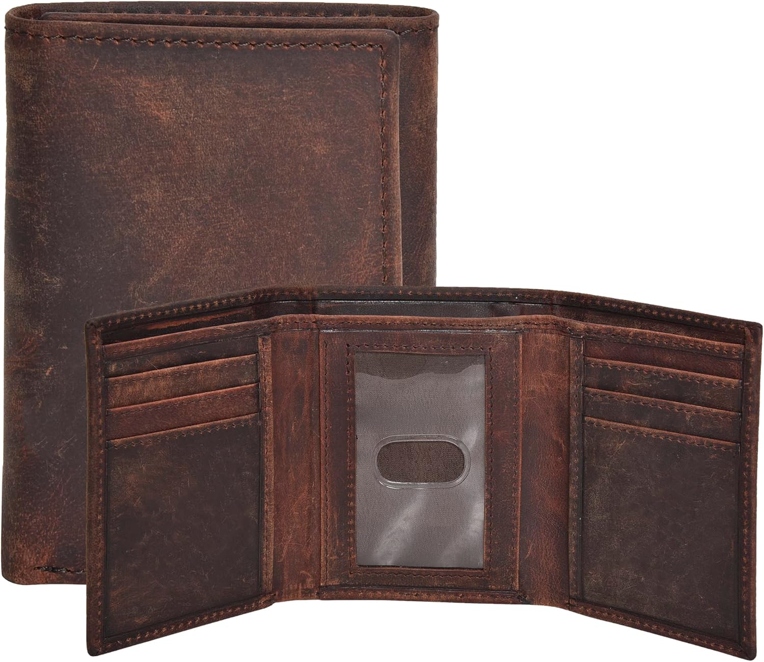 Real Leather Trifold Wallet for Men - RFID Wallets Slim 9 Credit Card Holder 2 I...