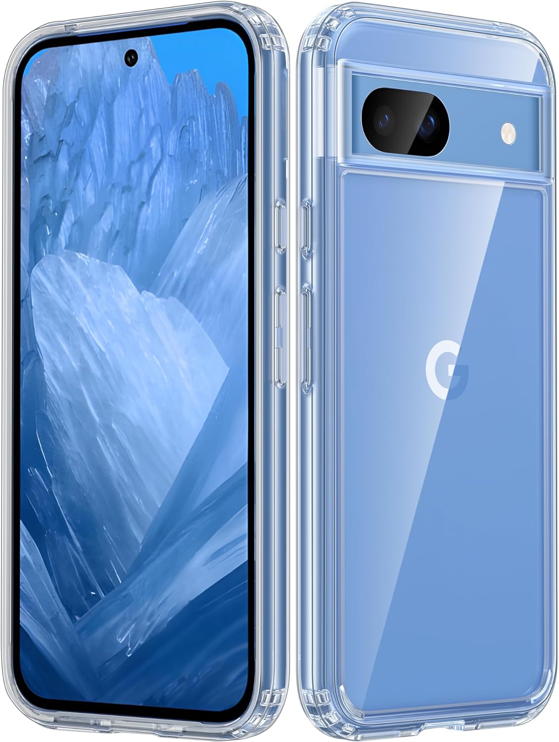 FNTCASE for Google-Pixel 8a Case Clear: Support Wireless Charging Military Grade...