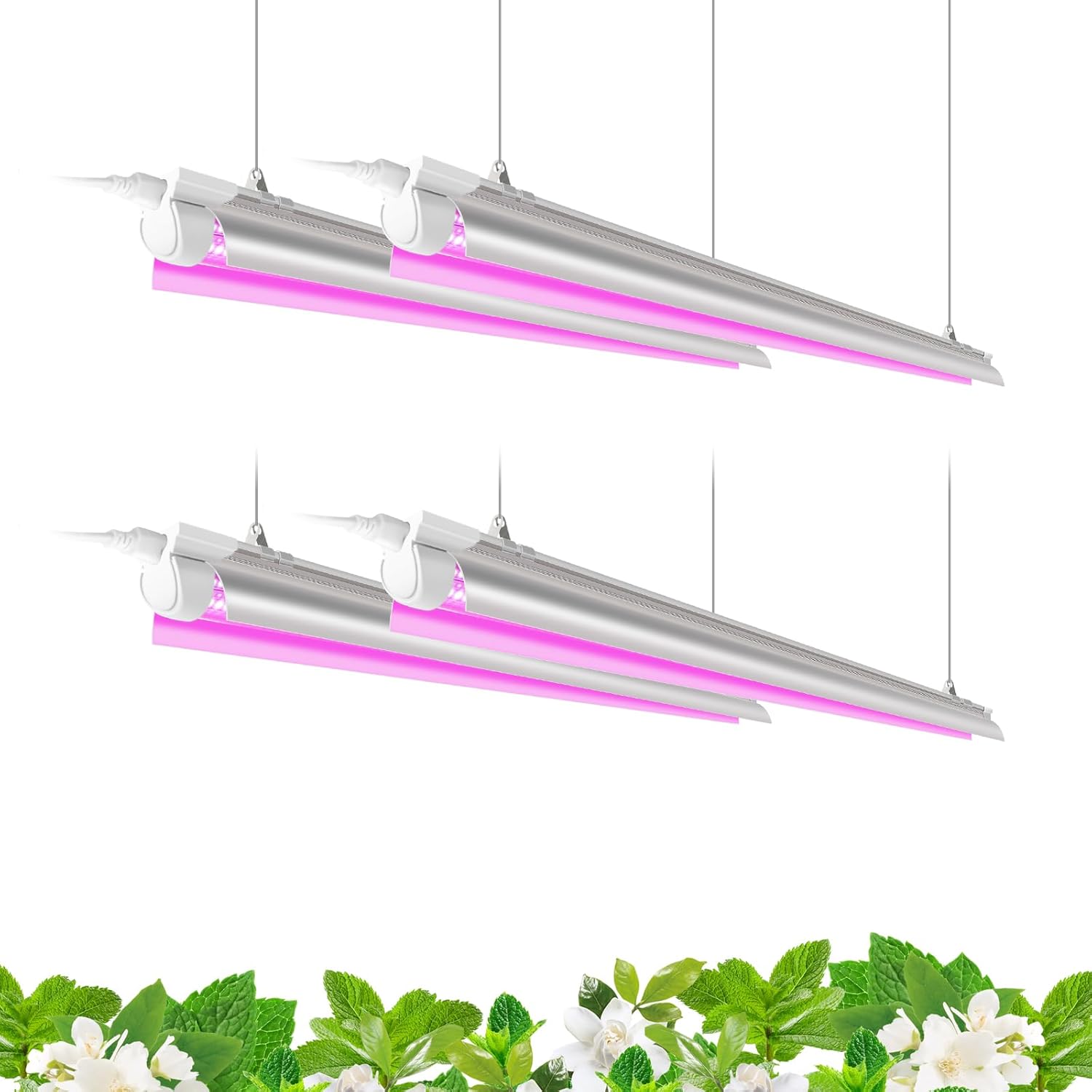 Barrina LED Grow Light 4FT, 168W(4 x 42W, 1000W Equivalent), Full Spectrum, V-Sh...