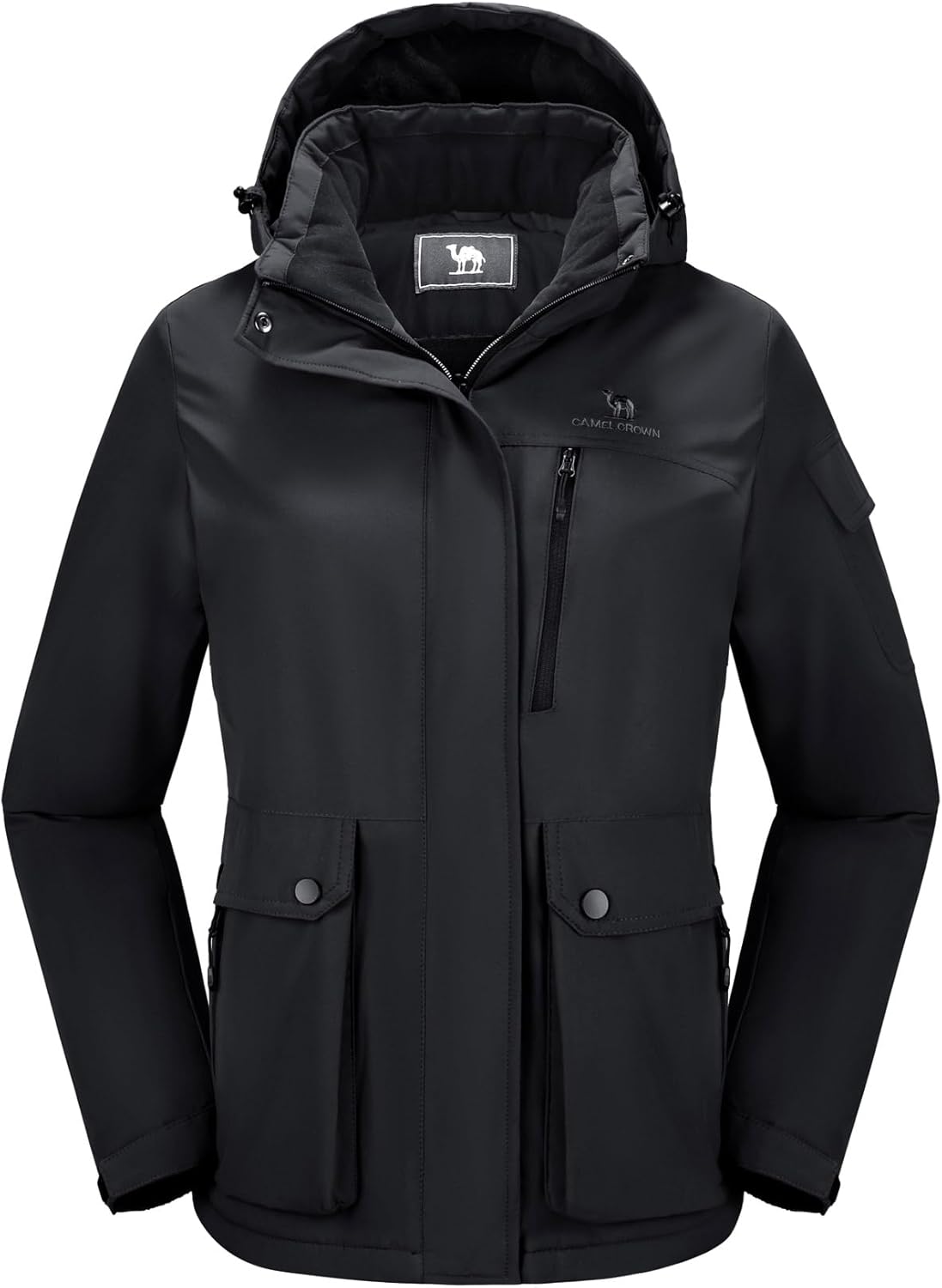CAMEL CROWN Women's Waterproof Ski Jacket Warm Winter Snow Coat Hiking Windbreak...