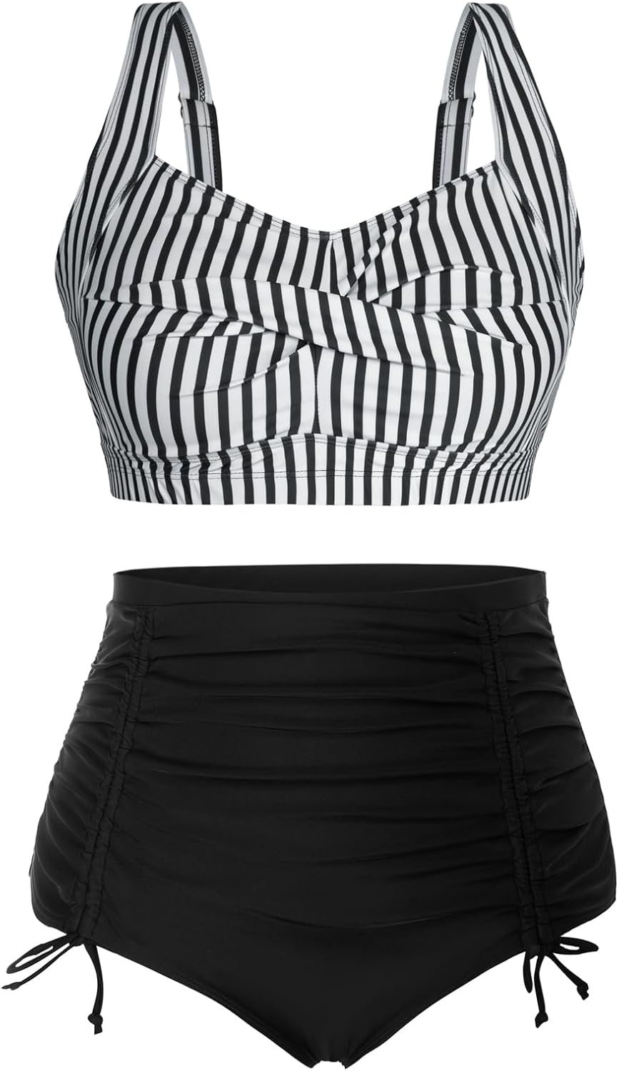 Hanna Nikole Women Plus Size Two Piece Swimsuit Sets Twist Front Bikini Bathing...