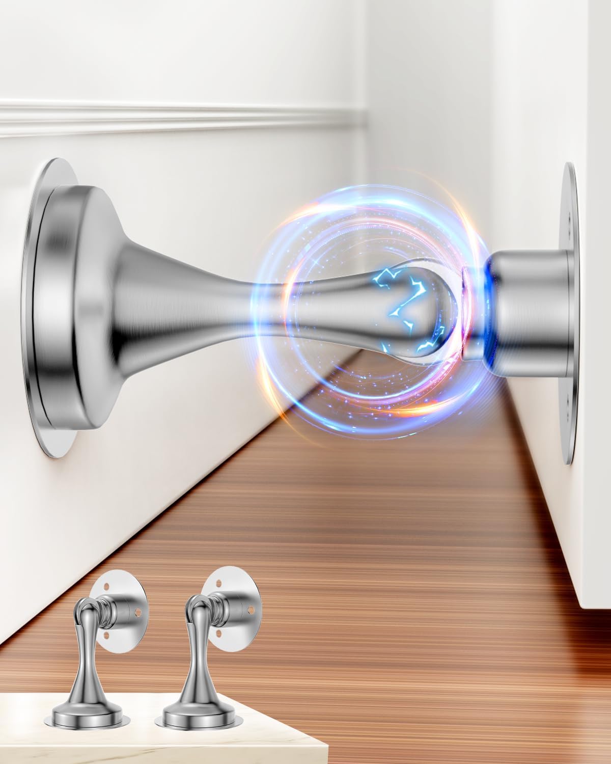 Door Stoppers Magnetic Door Catch - 2 Pack Stainless Steel Heavy Duty Door Holde...