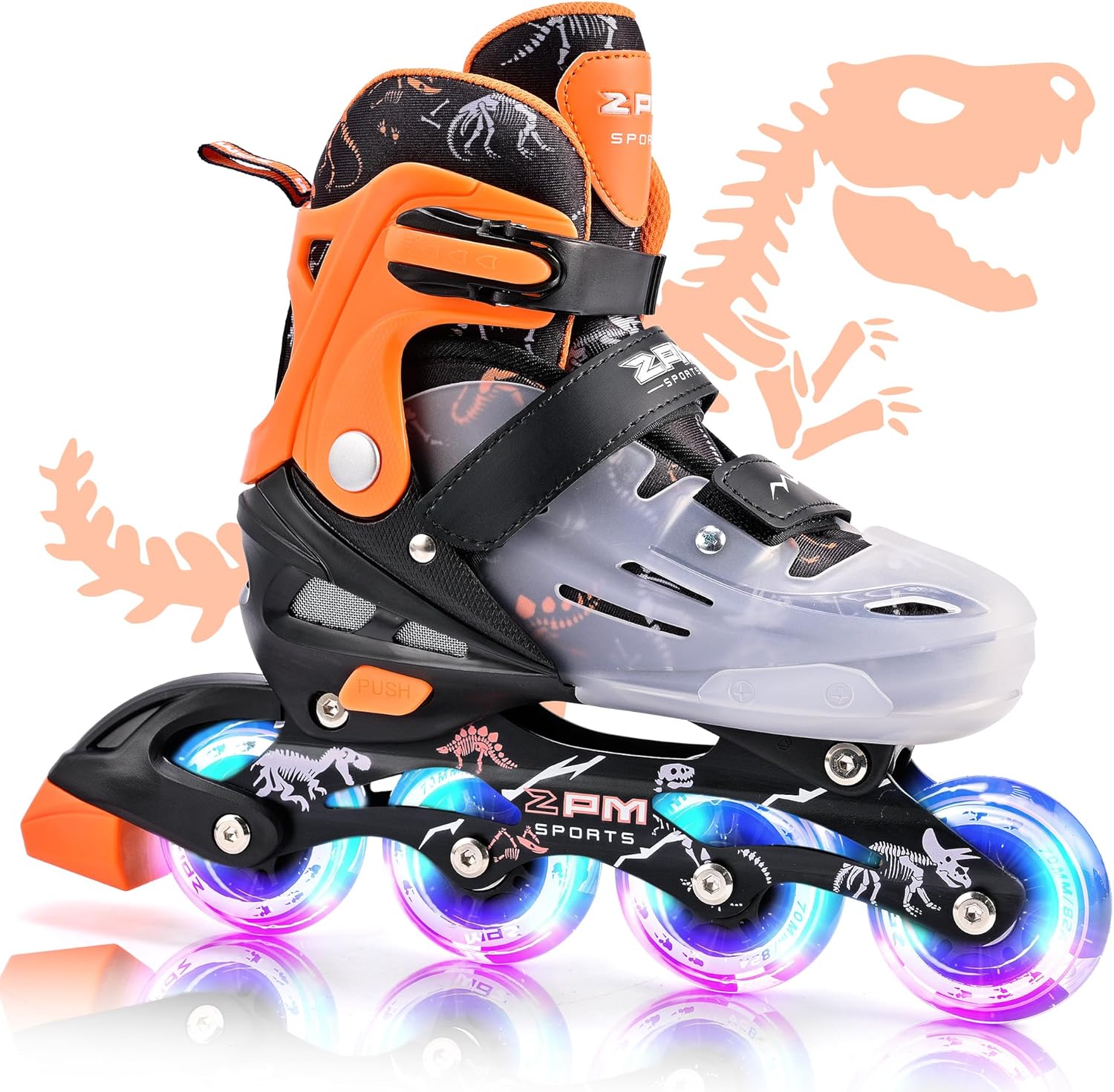 2PM SPORTS Inline Skates for Girls Boys Kids Age 4-8 5-8 6-12 8-12 with Light Up...