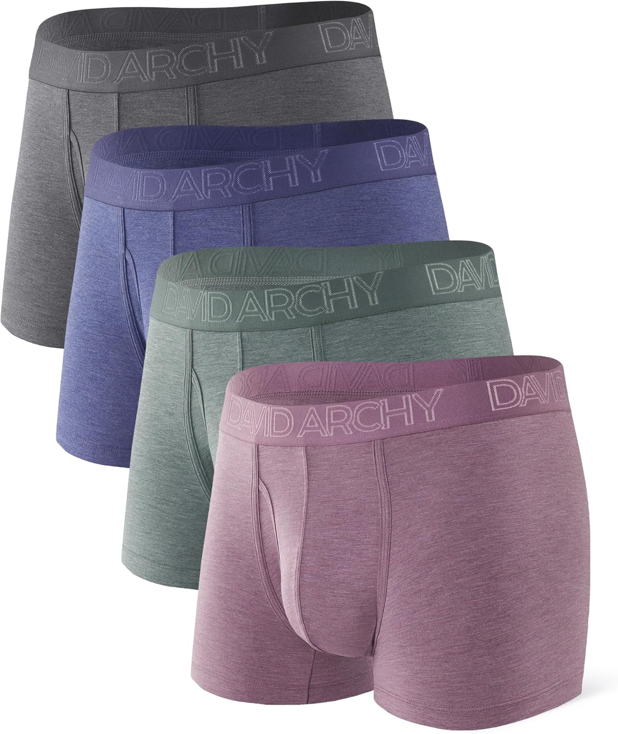 DAVID ARCHY Mens Trunks Underwear Rayon Made from Bamboo, Breathable Pouch Boxer...