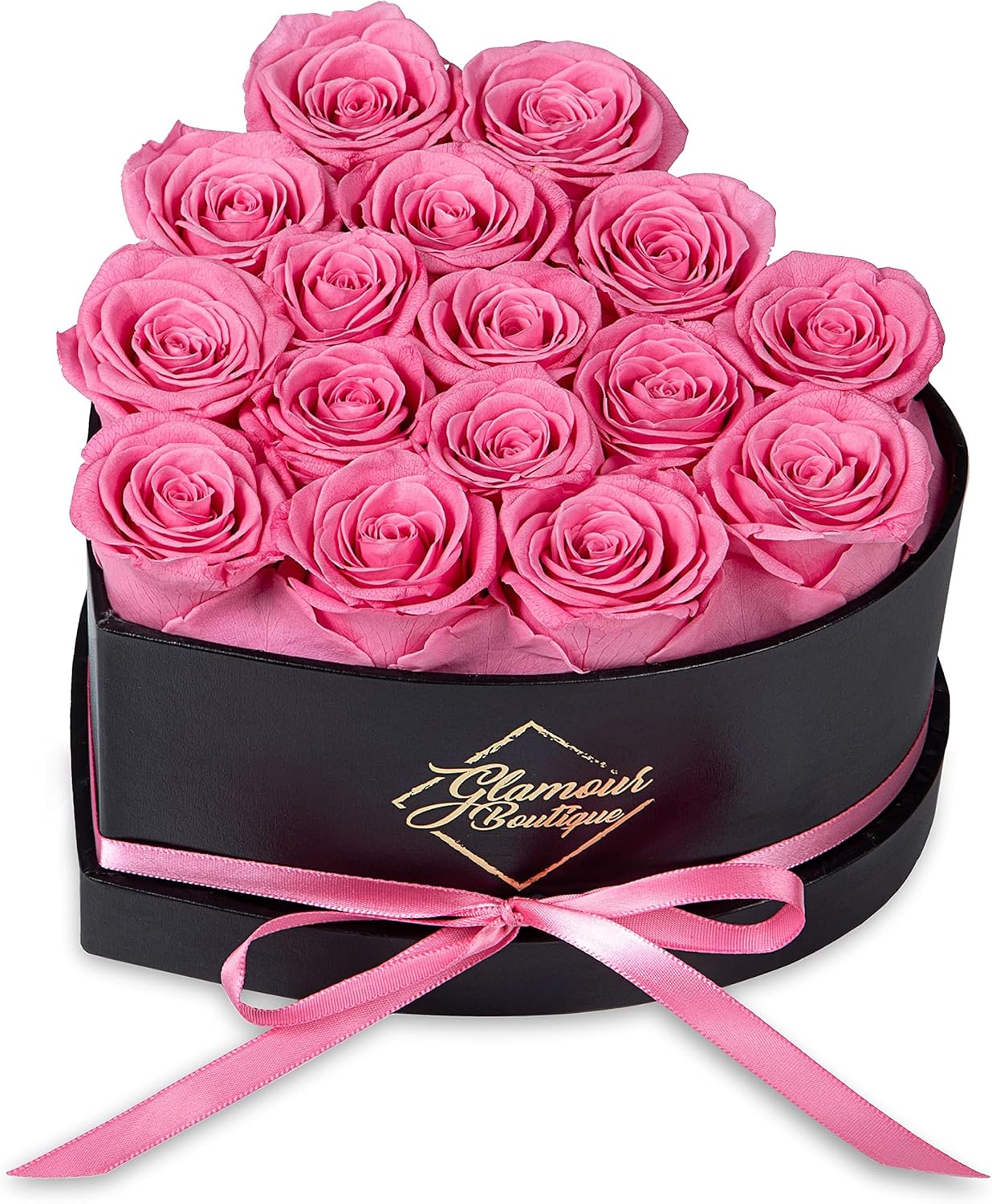 16-Piece Flowers Forever Heart Shape Box - Preserved Roses, Immortal Roses That...