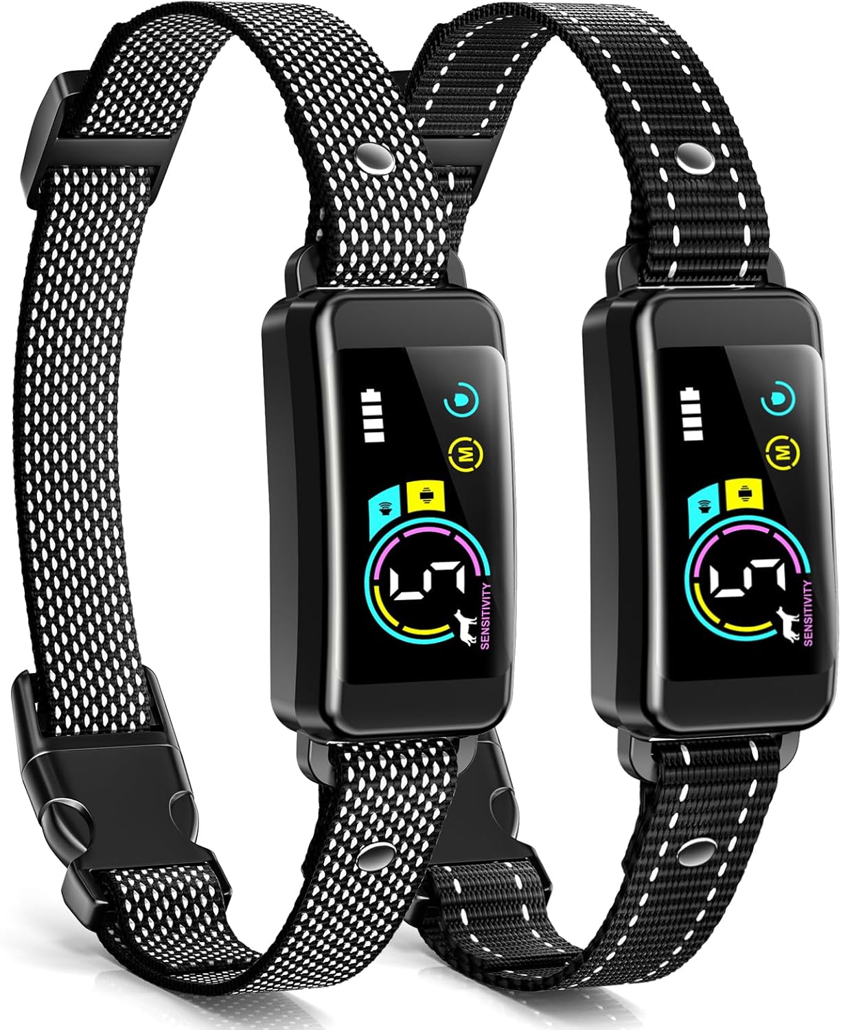 Bark Collar 2 Pack, Dog Bark Collar for Large Medium Small Dogs, Rechargeable An...