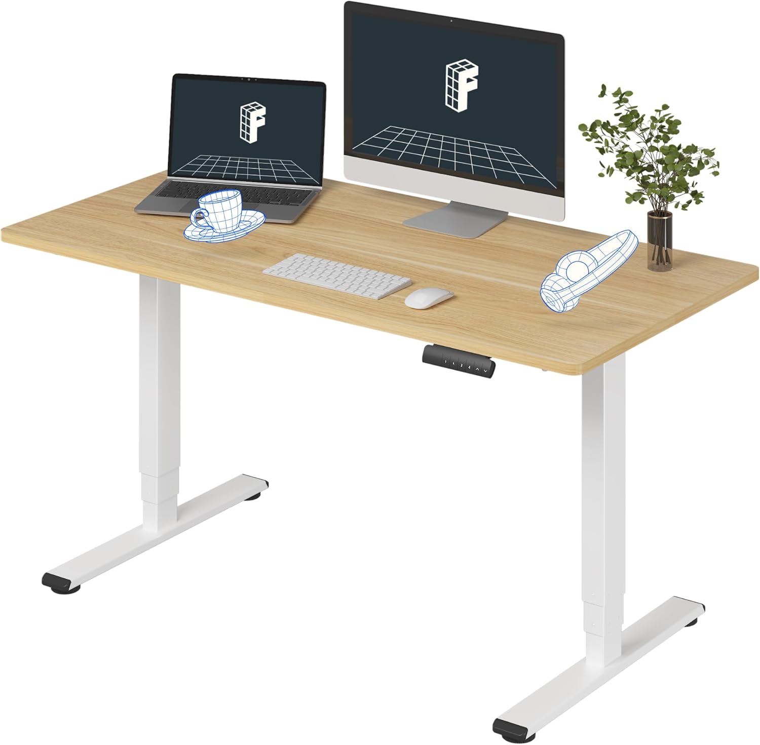 FLEXISPOT E6 Essential 3 Stages Dual Motor Electric Standing Desk 55x28 Inch Who...