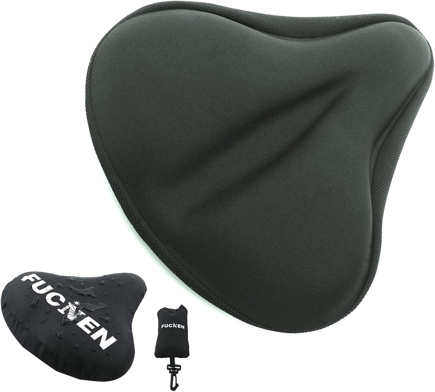 FUCNEN Exercise Bike Seat Cover Padded Bike Gel Seat Cover For Women/Man Large B...