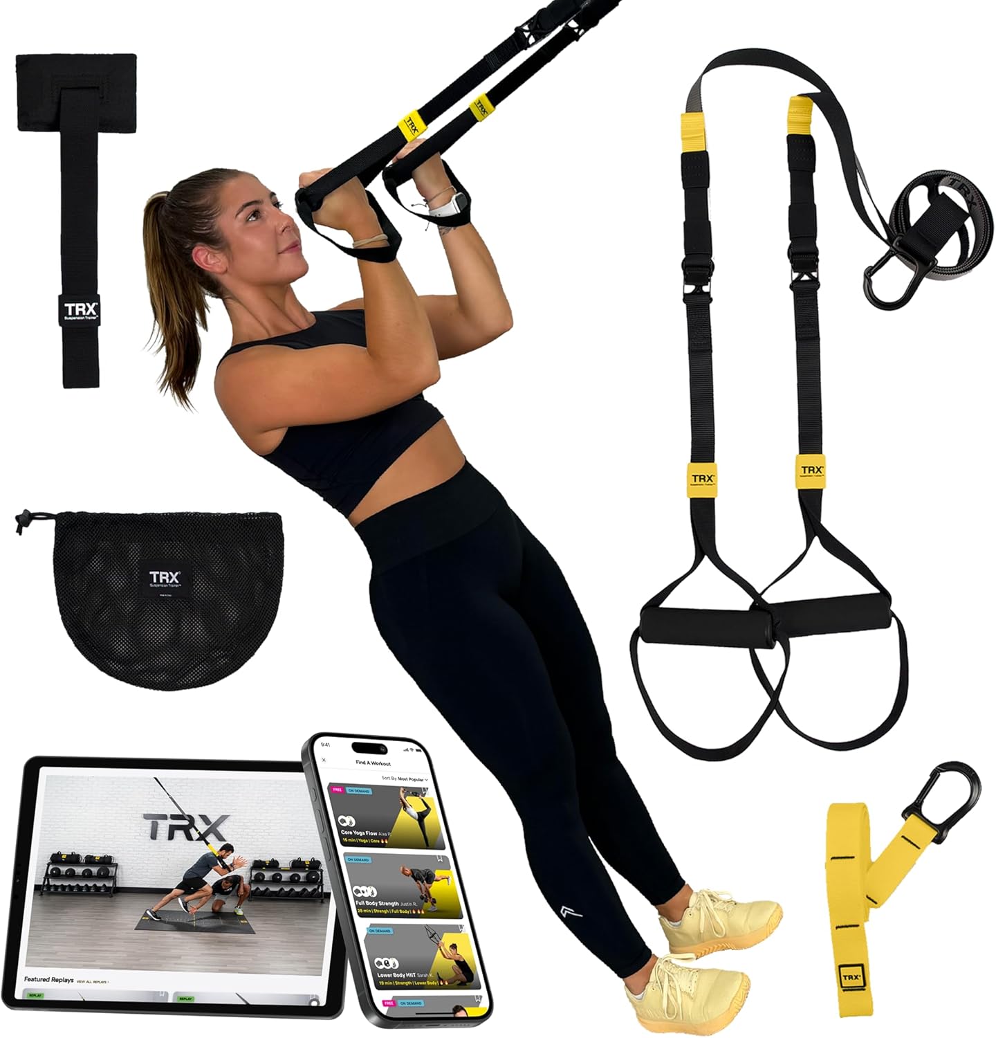 TRX GO Suspension Trainer System, Full-Body Workout for All Levels & Goals, Ligh...