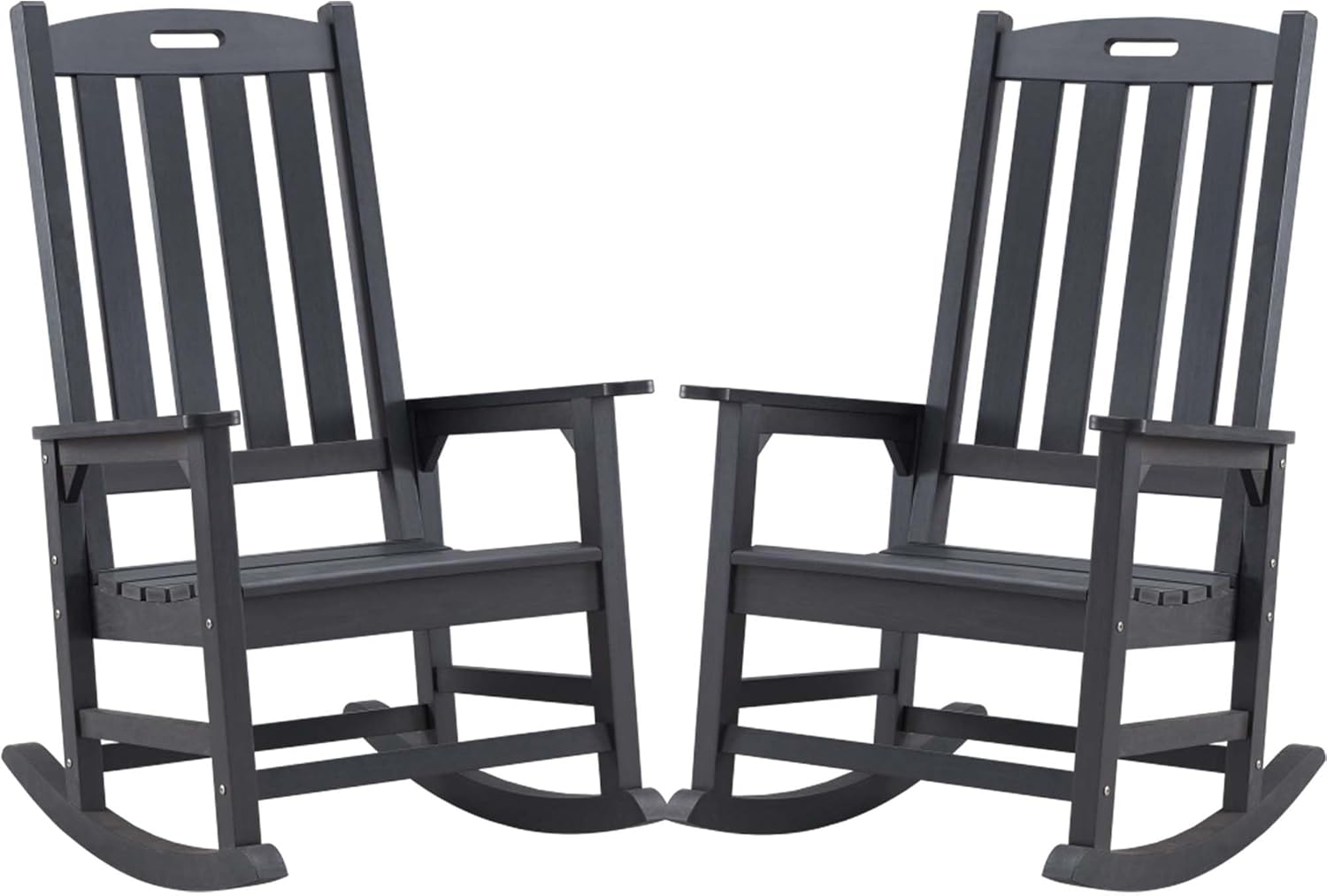 Psilvam Oversized Outdoor Rocking Chair Set of 2, Porch Rocker with 21" Wide Sea...