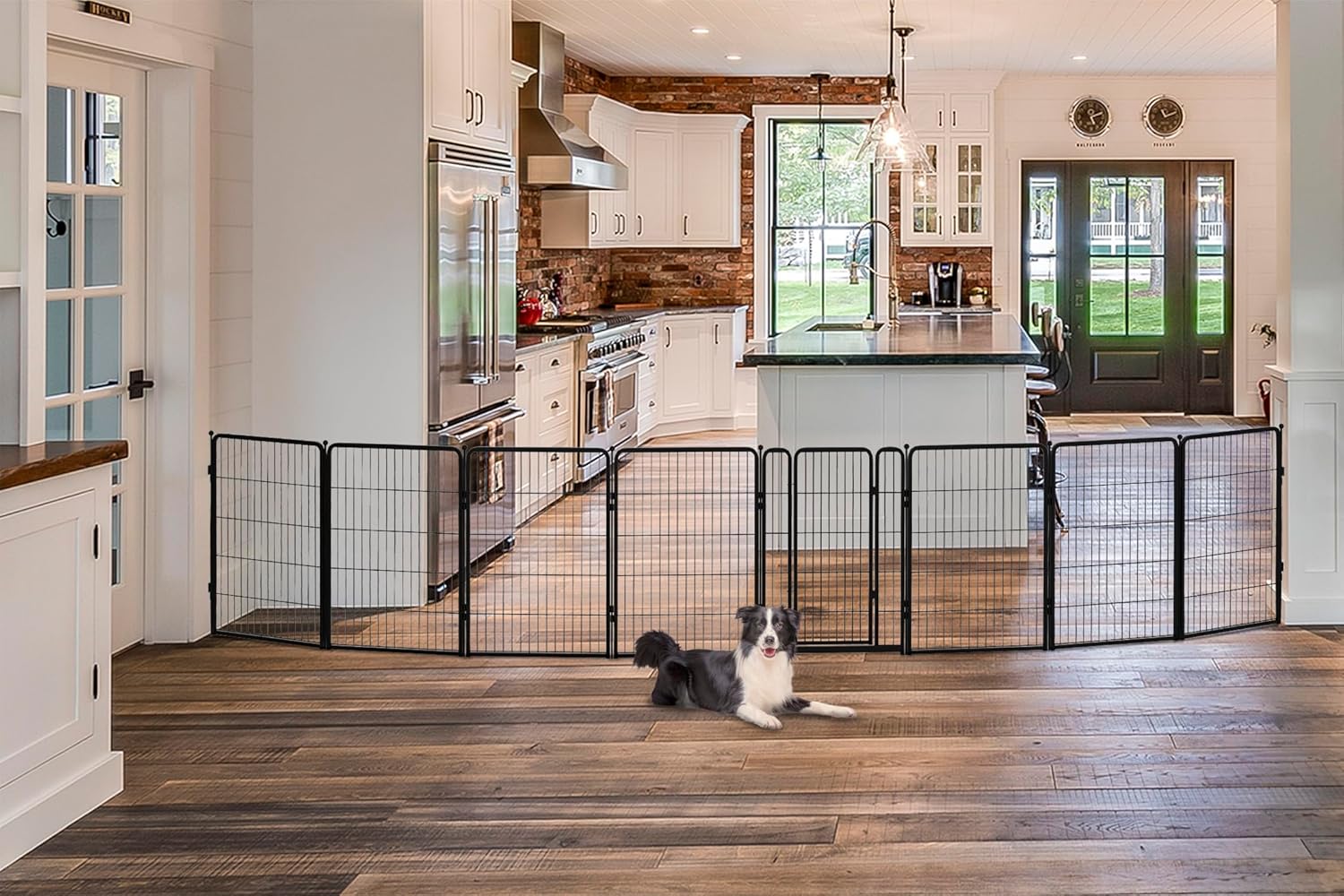 FXW Dog Gate Extra Wide Designed for Indoor Use, Adjustable Width Up to 219-inch...